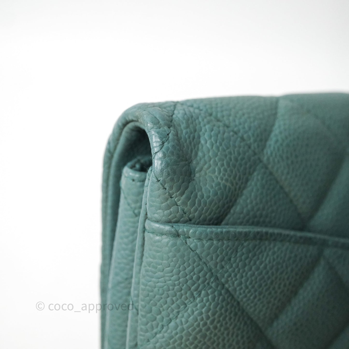 Chanel Quilted Clutch with Chain Green Caviar Gold Hardware