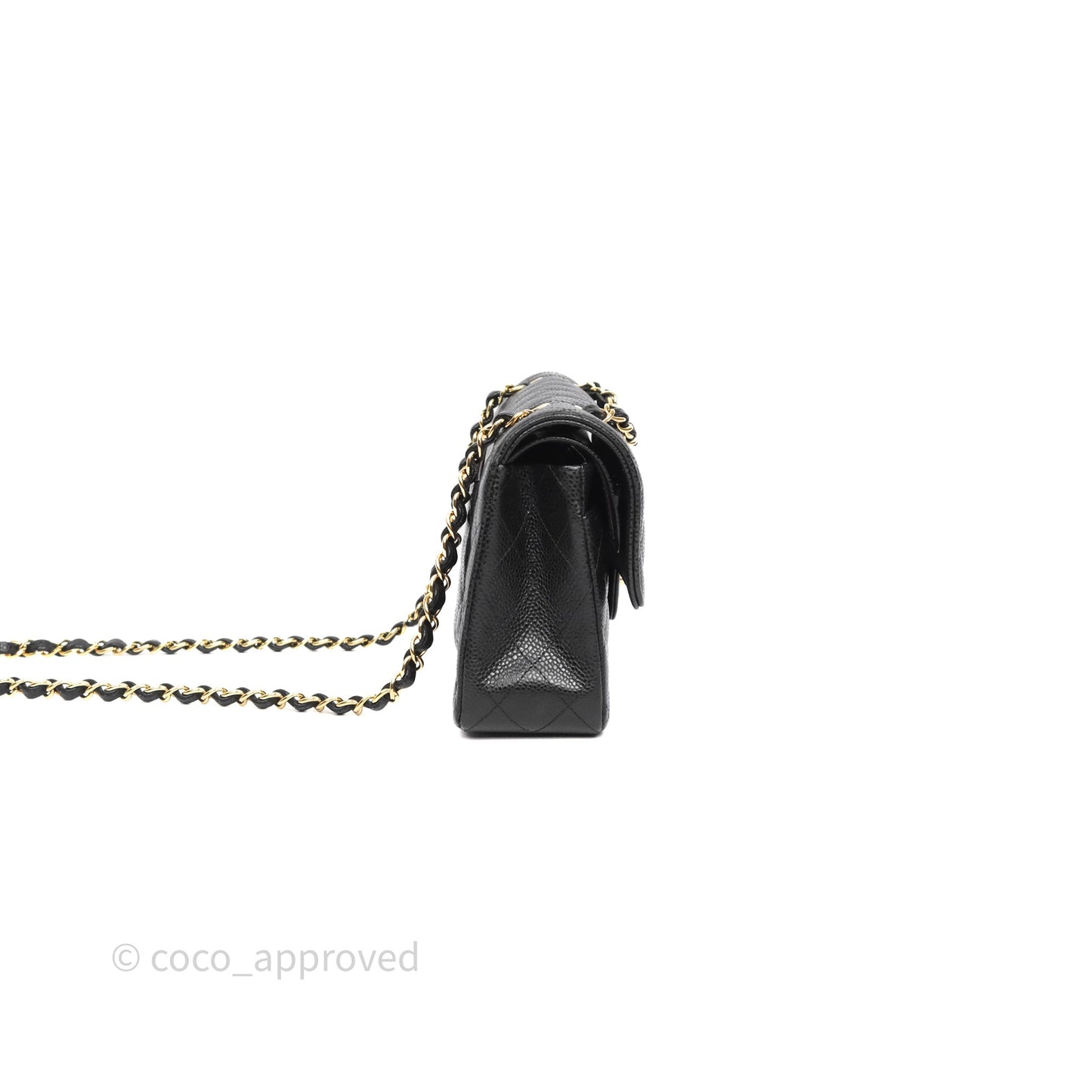 Chanel Small Classic Flap Quilted Black Caviar Gold Hardware