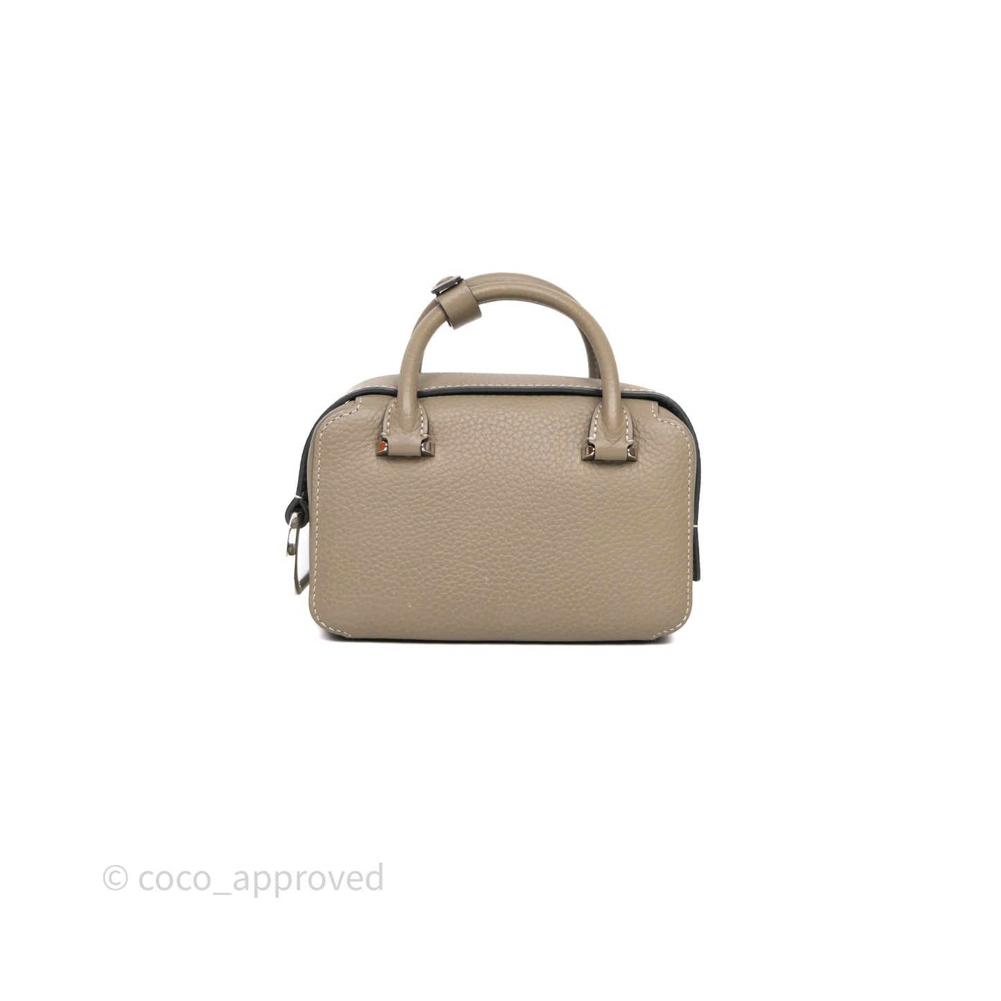 Delvaux Cool Box Nano Ivory Taurillon Soft Grained Calfskin Palladium Hardware