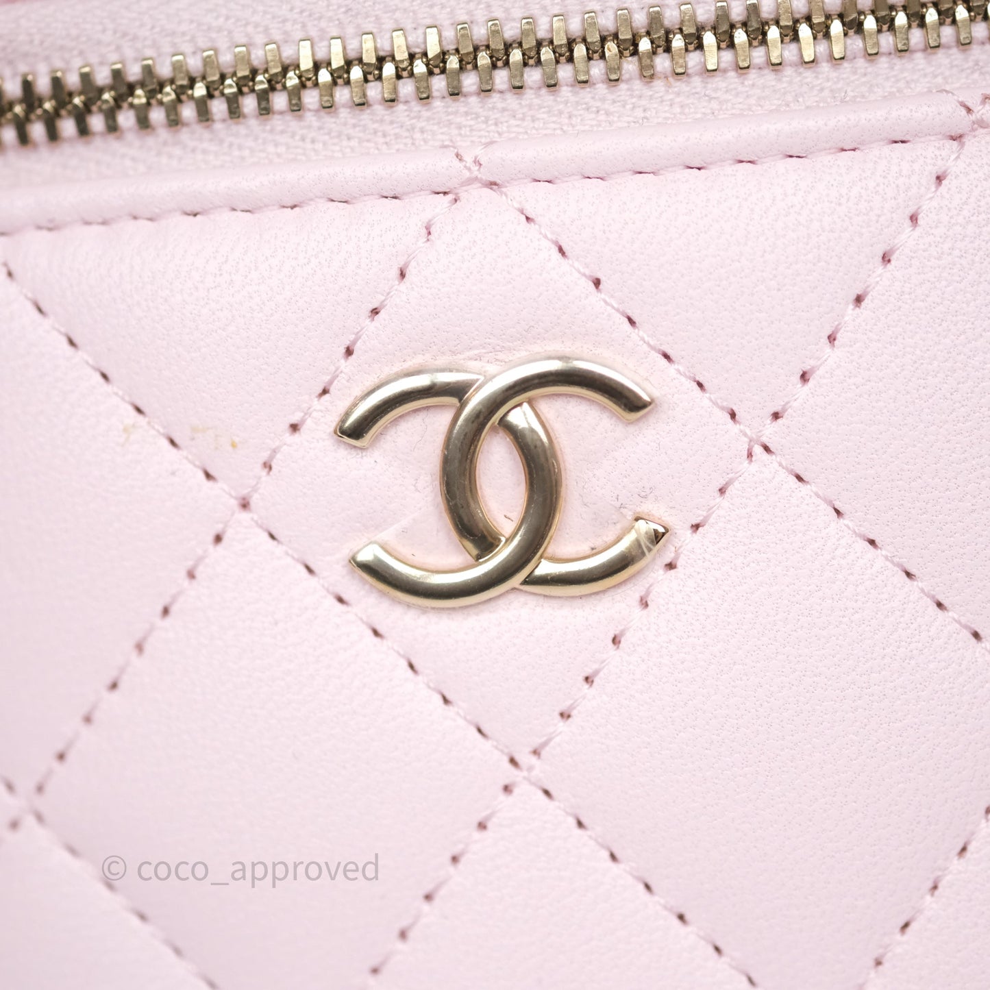 Chanel Mini Top Handle Vanity With Chain Pink Lambskin Gold Hardware