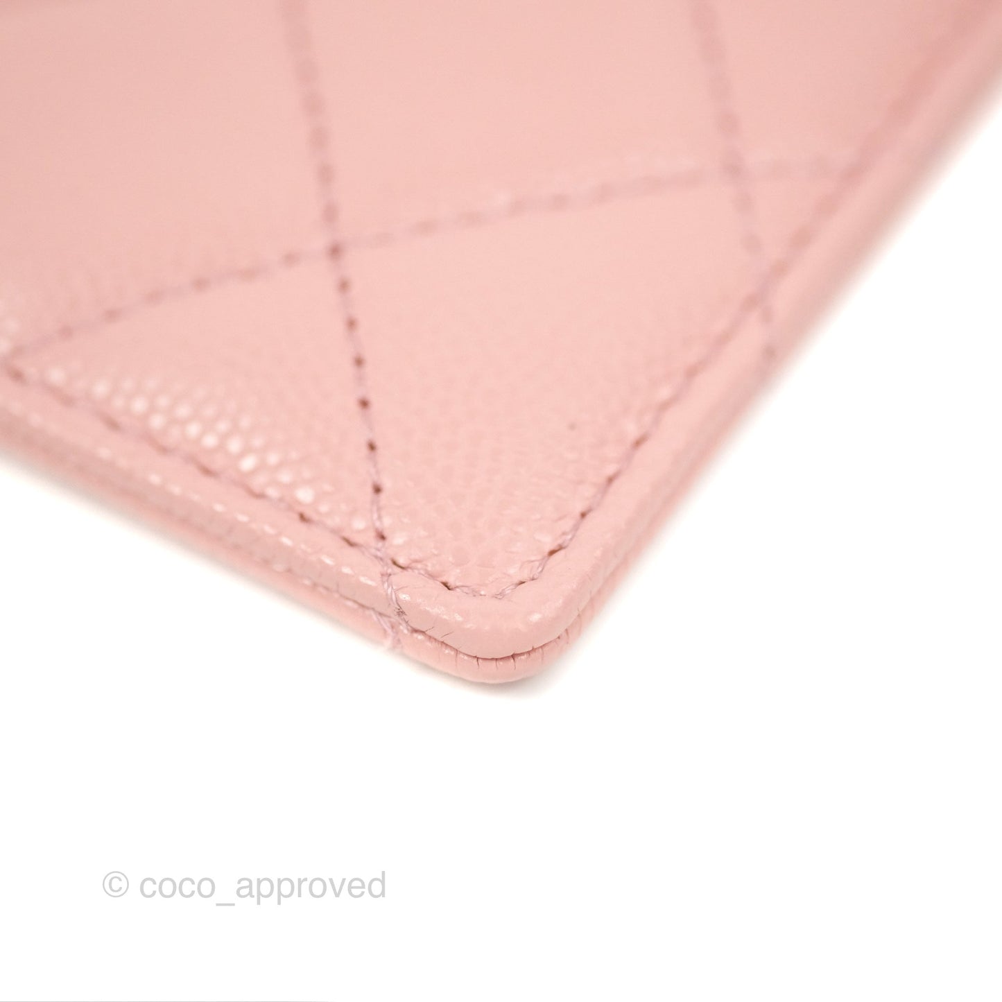 Chanel CC Resin Stone Card Holder Pink Caviar 23K