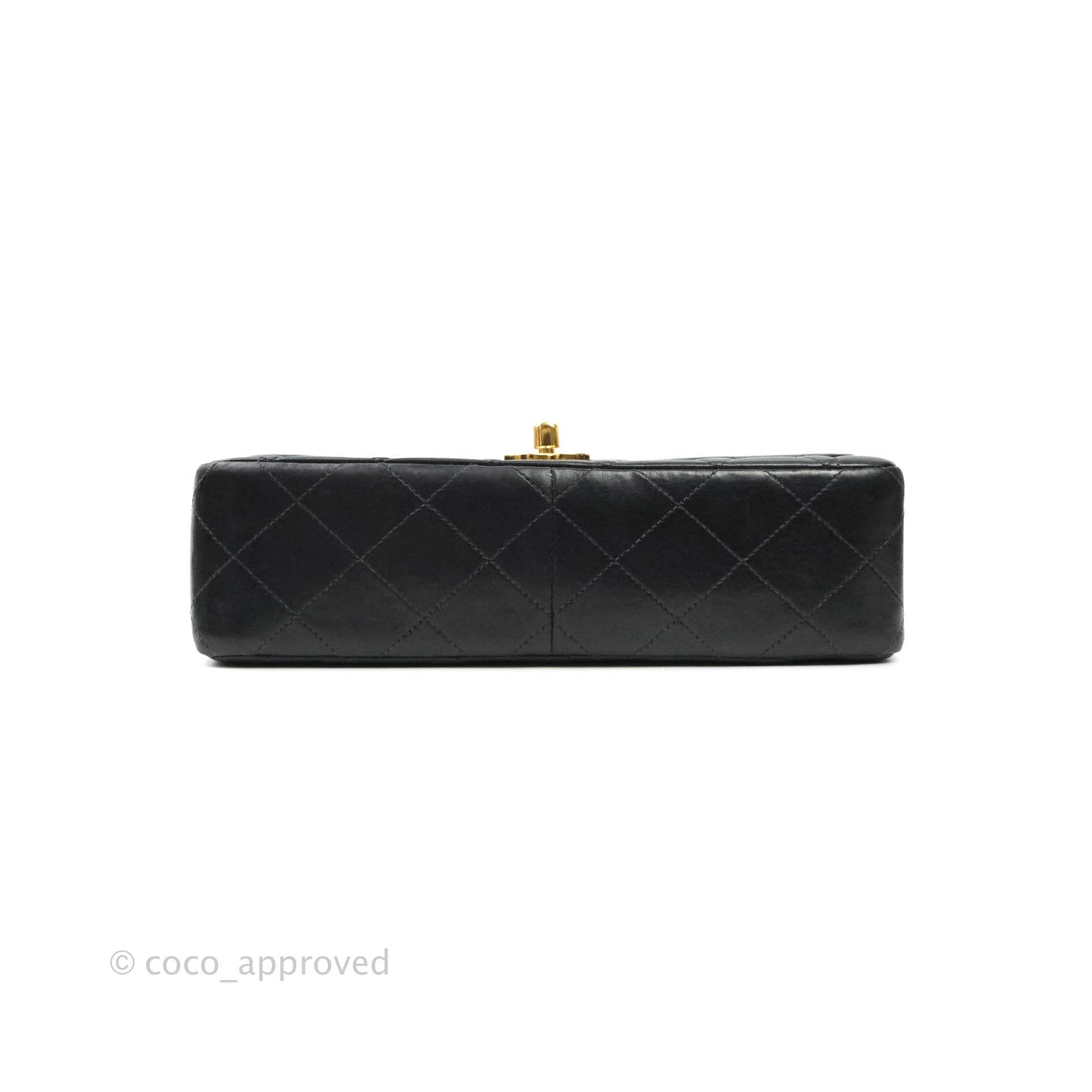Chanel Vintage Small Flap Bag Black Lambskin 24K Gold Hardware