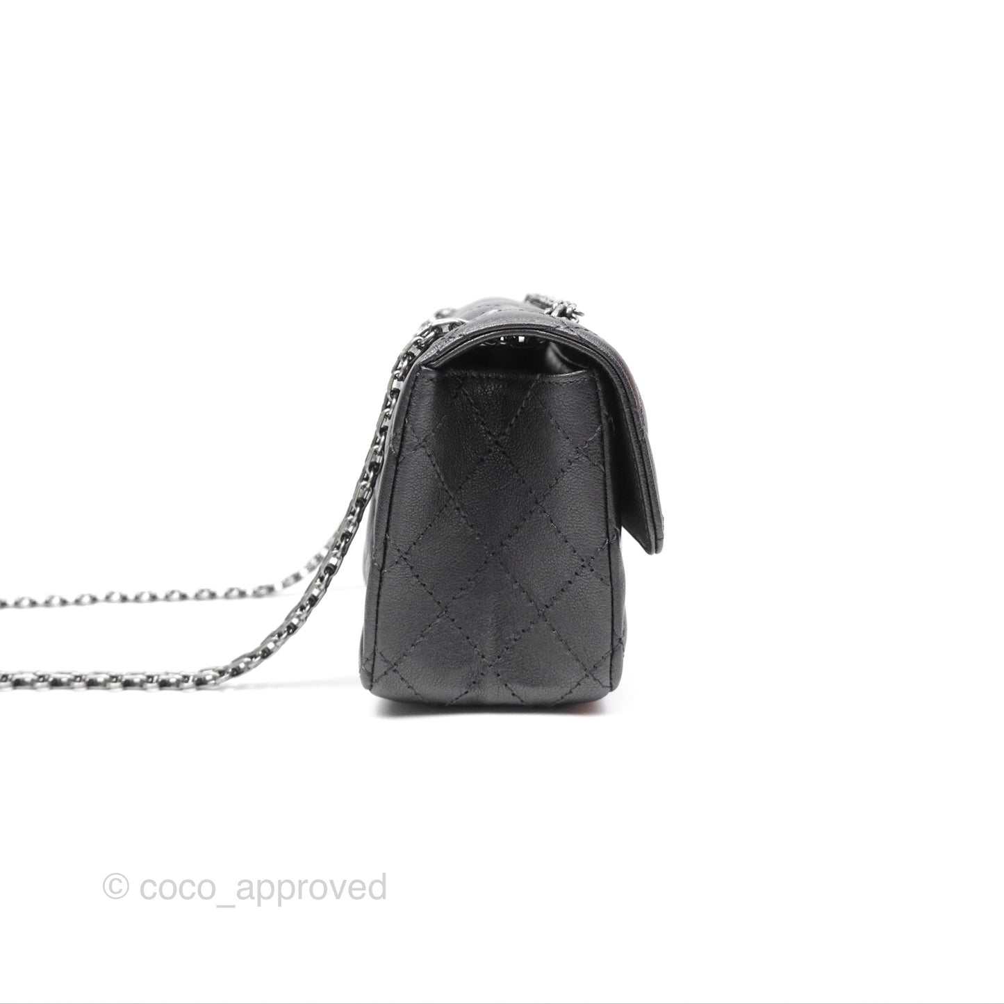 Chanel Mini Reissue 224 Dark Grey Grained Calfskin Ruthenium Hardware