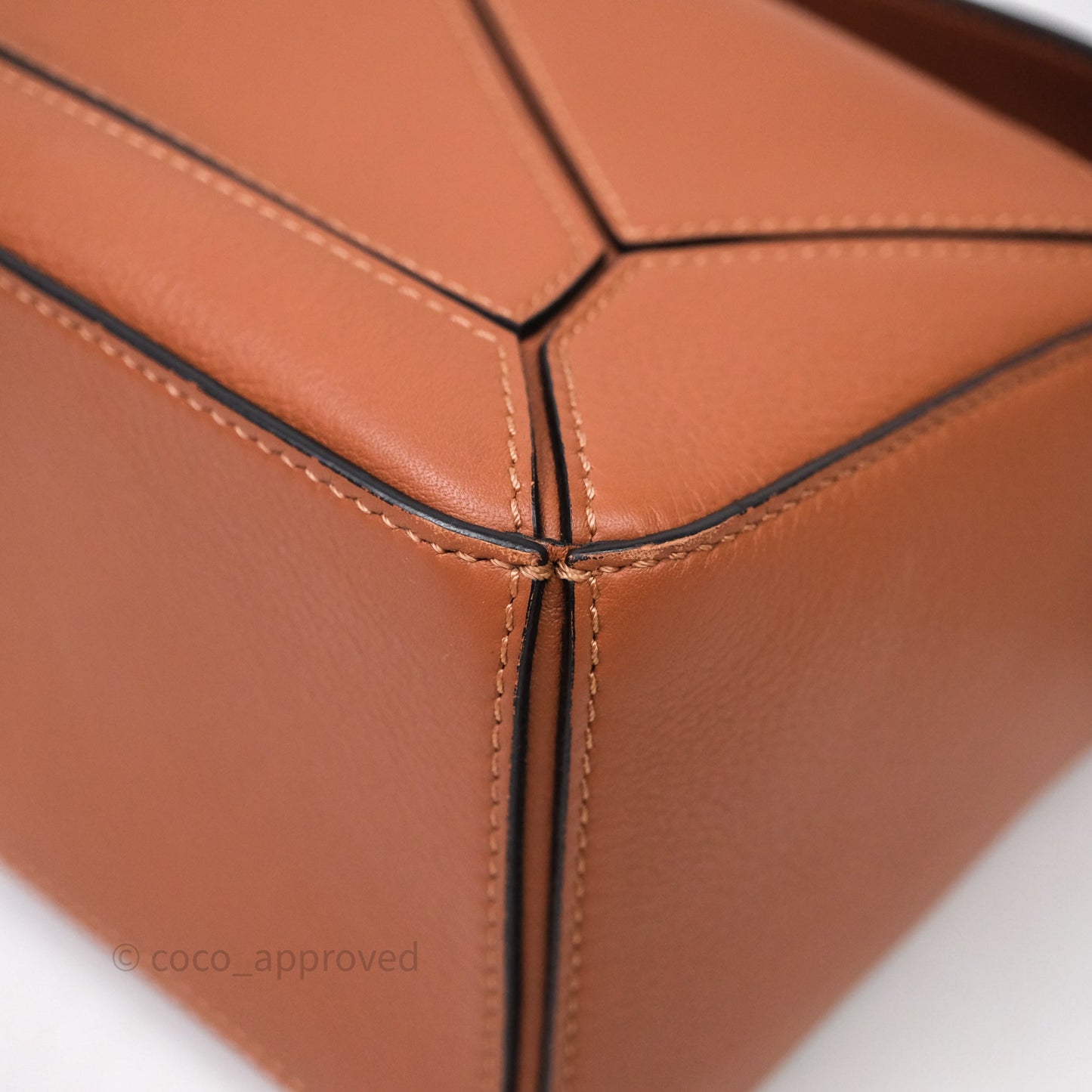 Loewe Small Puzzle Bag Tan Calfskin Gold Hardware
