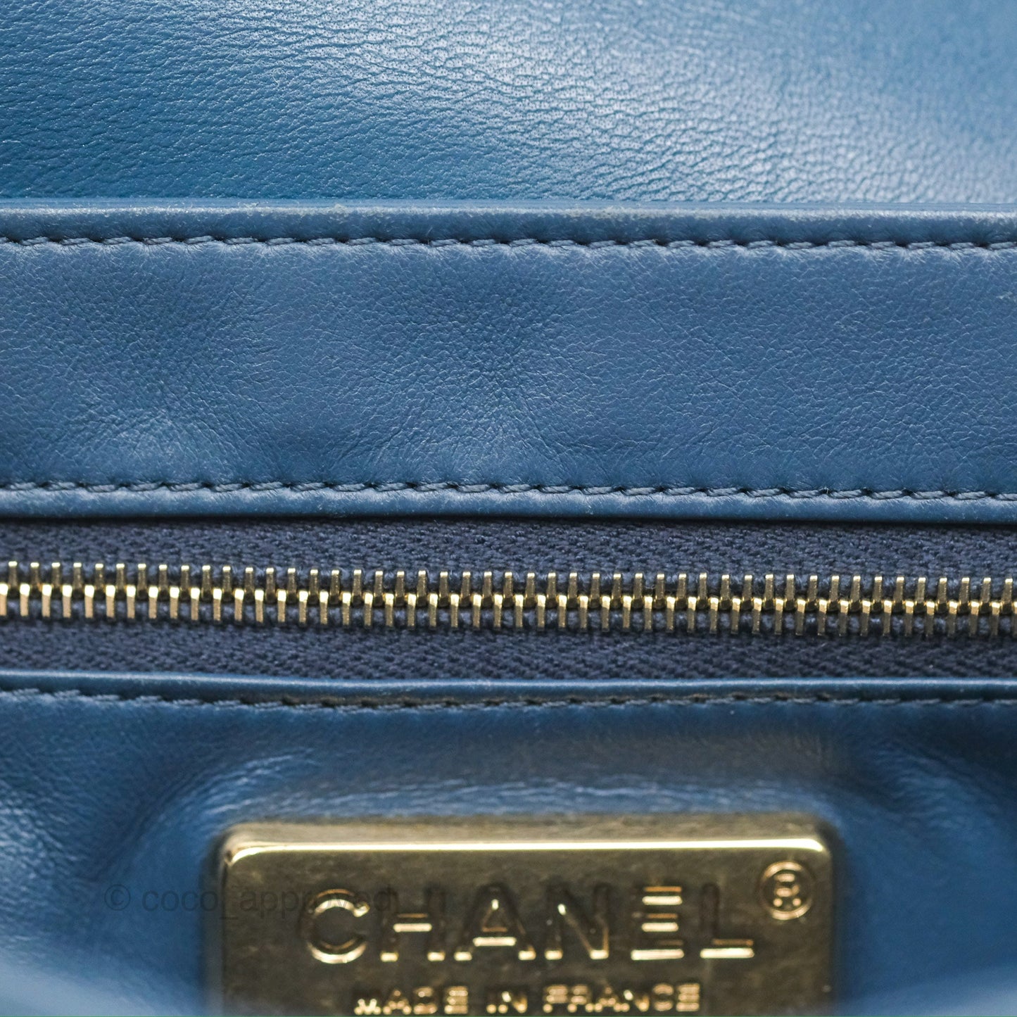 Chanel Top Handle Bag Green Blue Orylag Fur 17A