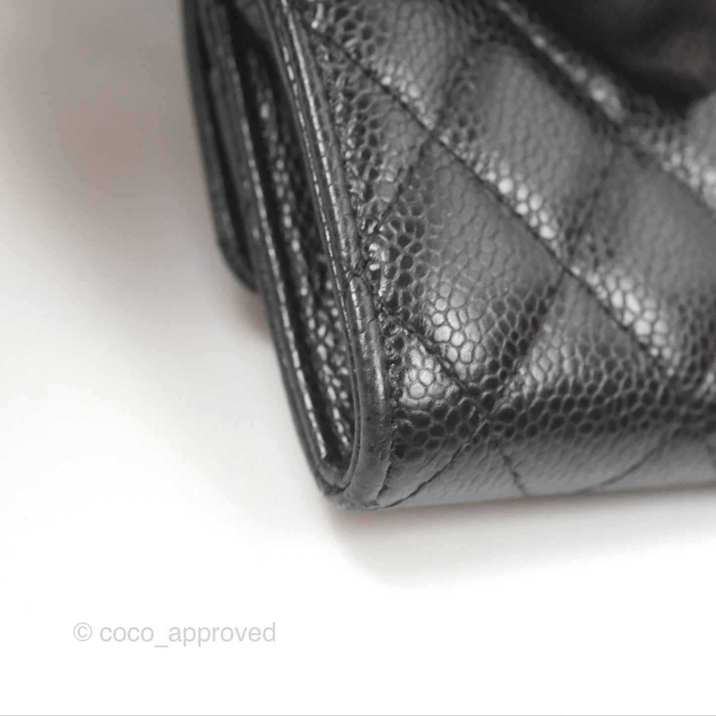 Chanel Classic Quilted Flap Card Holder Black Caviar Gold Hardware
