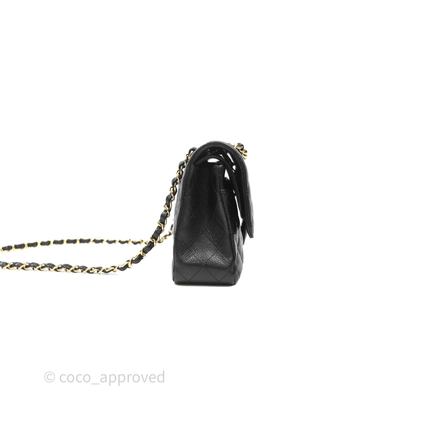 Chanel Classic M/L Medium Flap Quilted Black Caviar Gold Hardware