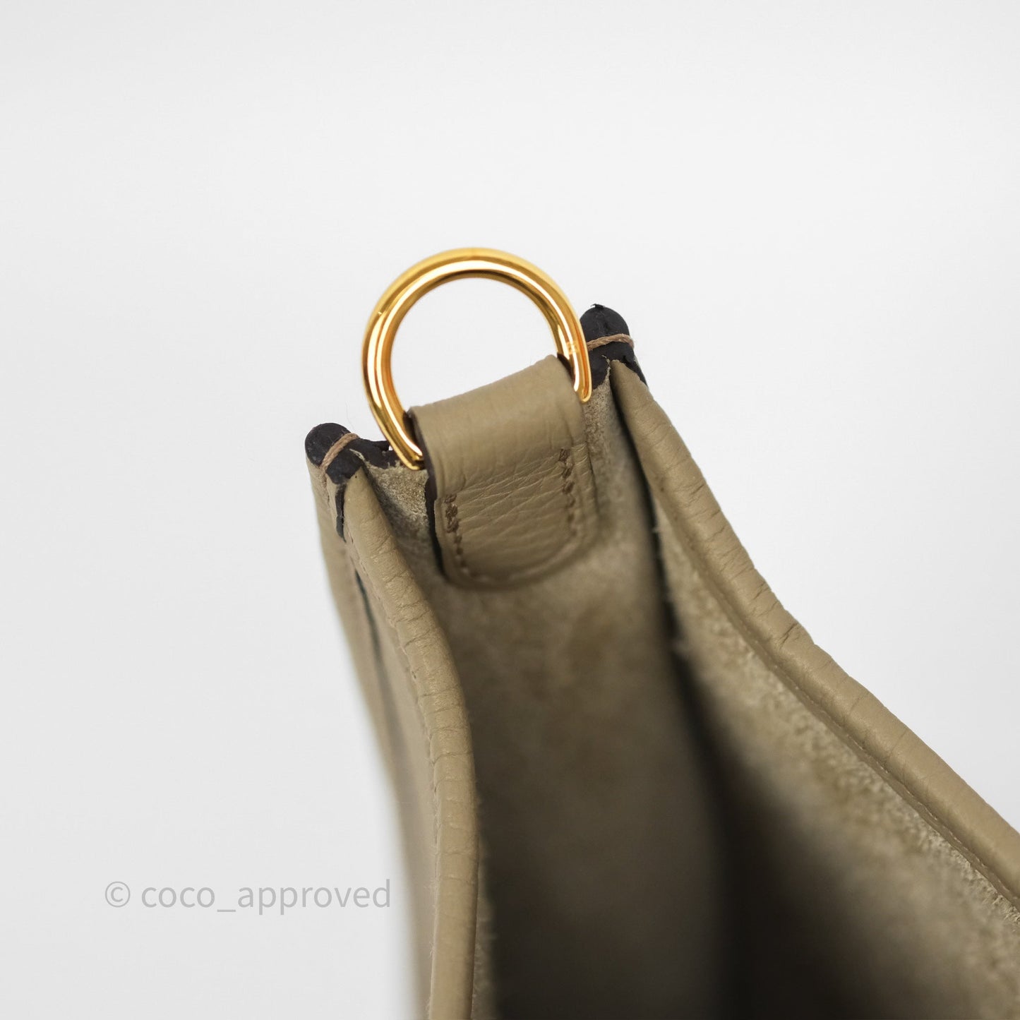 Hermès Mini Evelyne 16 Beige Marfa 8Q Clemence Gold Hardware