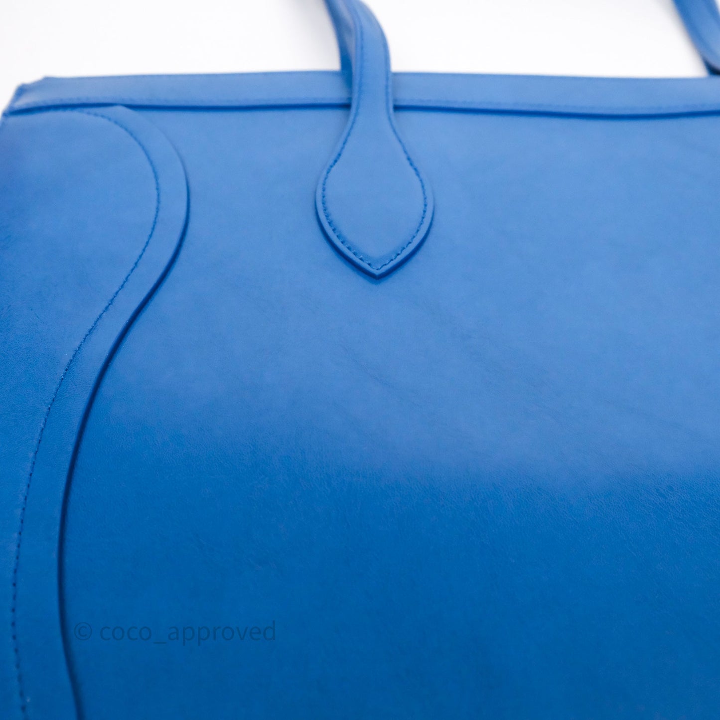 Celine Flat Luggage Tote Bag Blue Calfskin