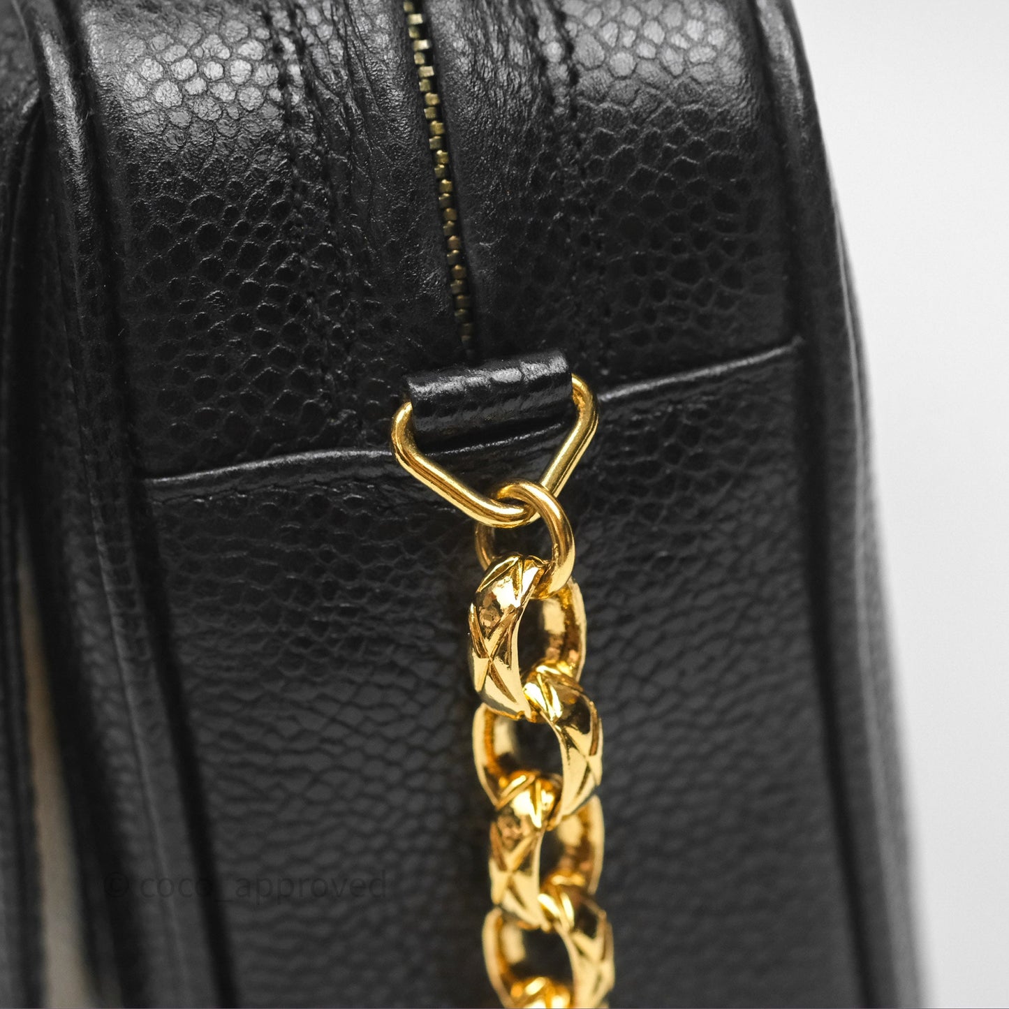 Chanel Vintage CC Camera Bag Black Caviar 24 Gold Hardware