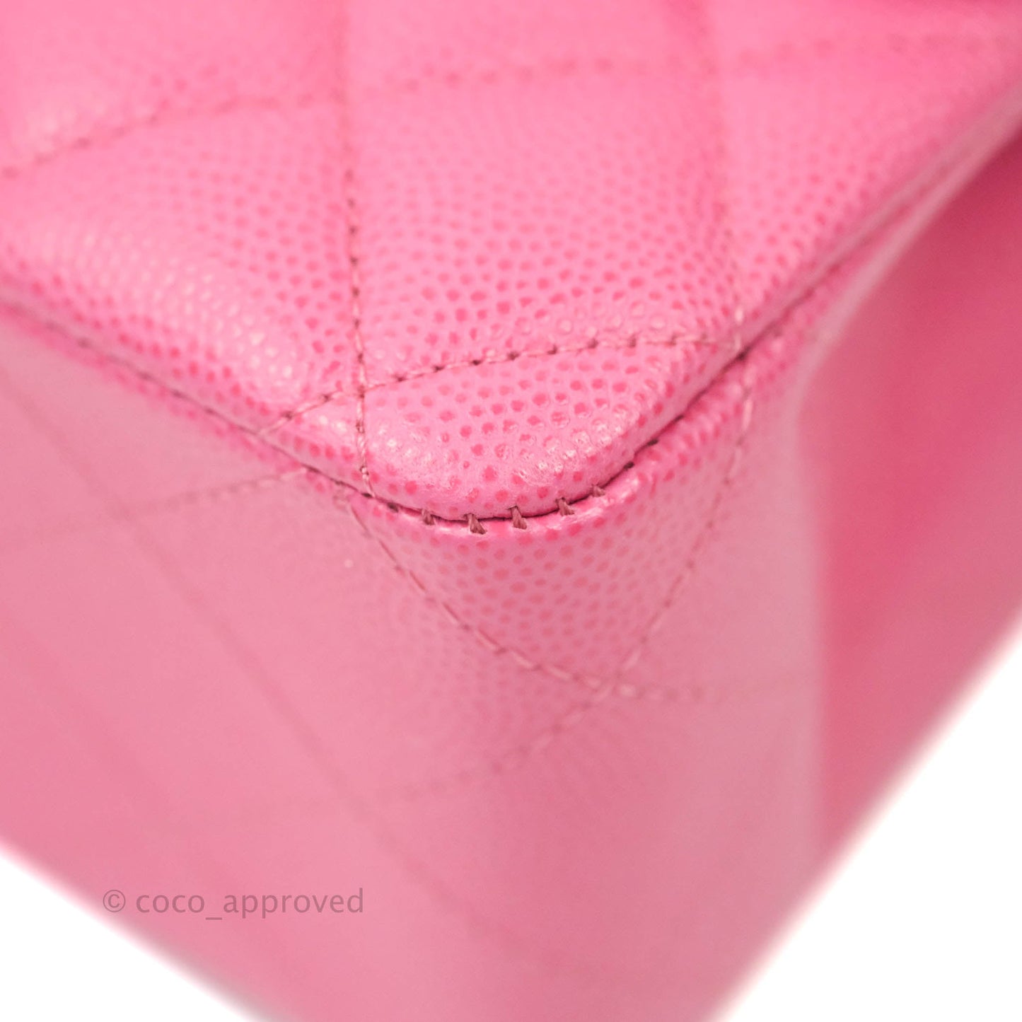 Chanel Classic M/L Medium Double Flap Pink Caviar Gold Hardware