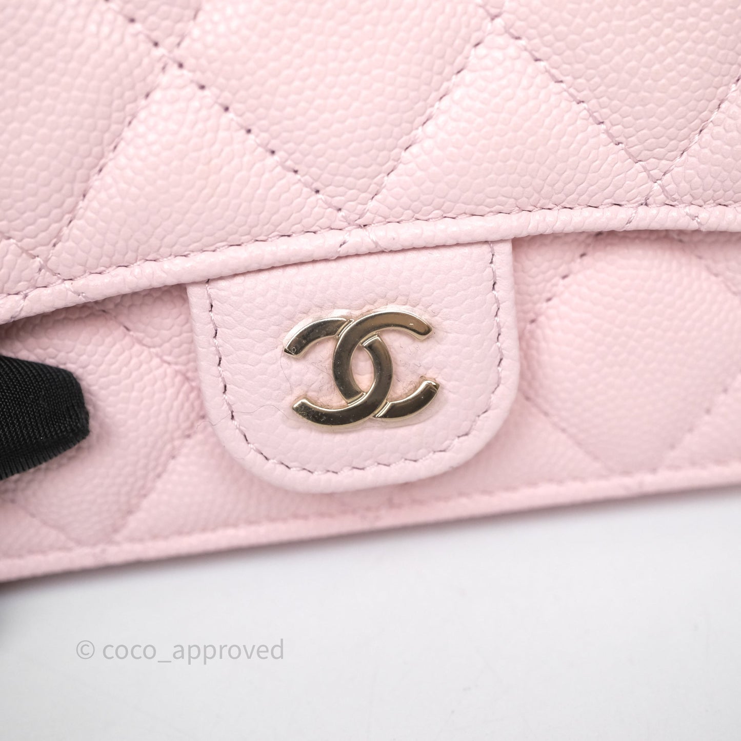 Chanel Mini Clutch With Chain Light Pink Caviar Gold Hardware