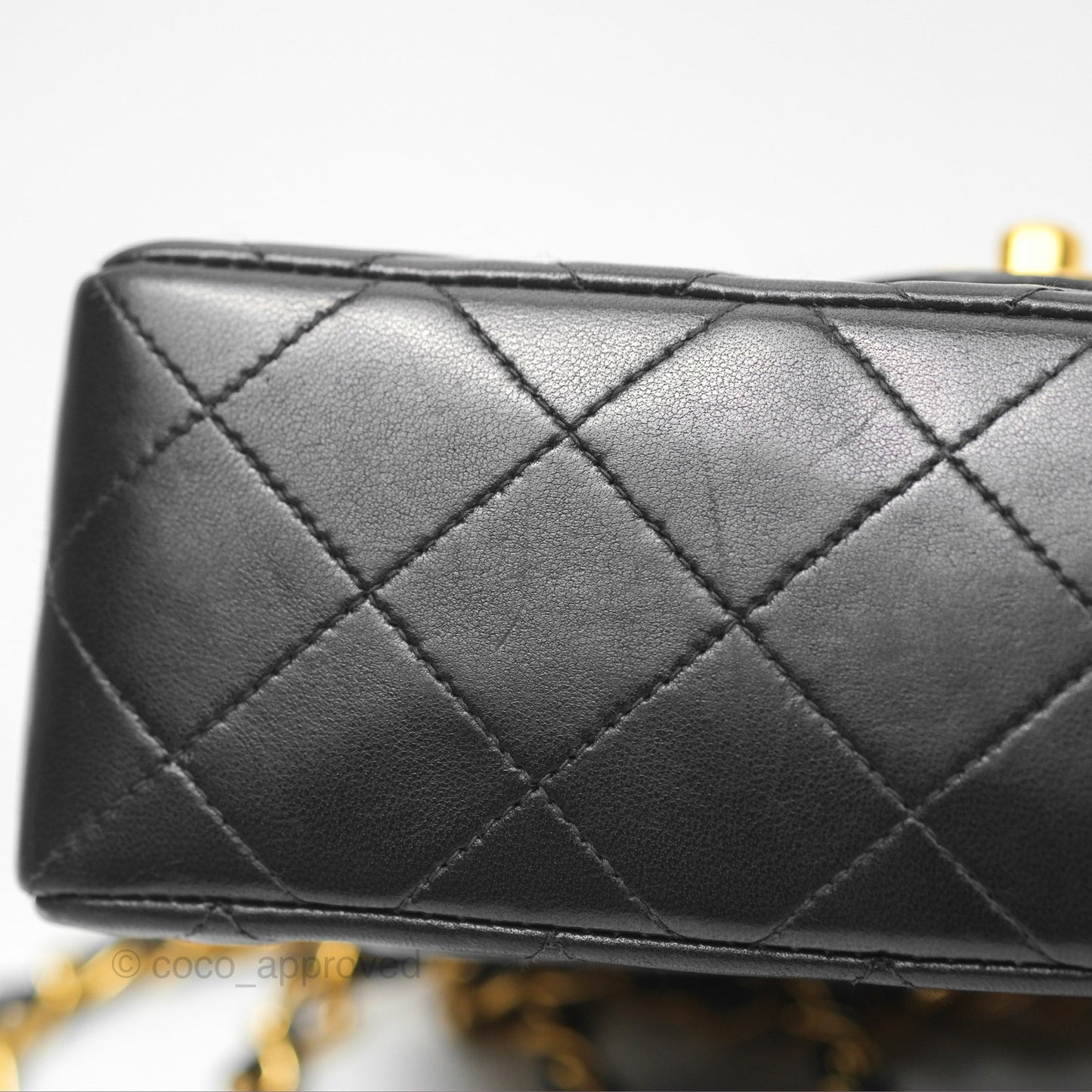Chanel Vintage Mini Square Black Lambskin 24K Gold Hardware