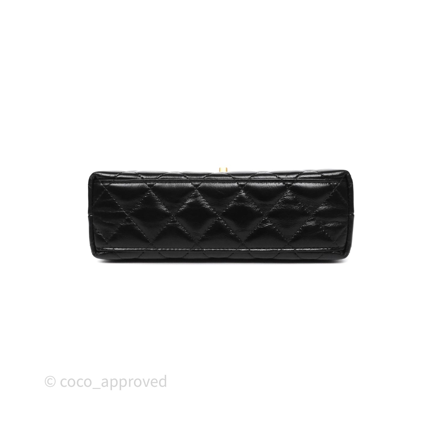 Chanel Kelly Bag Quilted Black Shiny Crumpled Calfskin Aged Gold Hardware