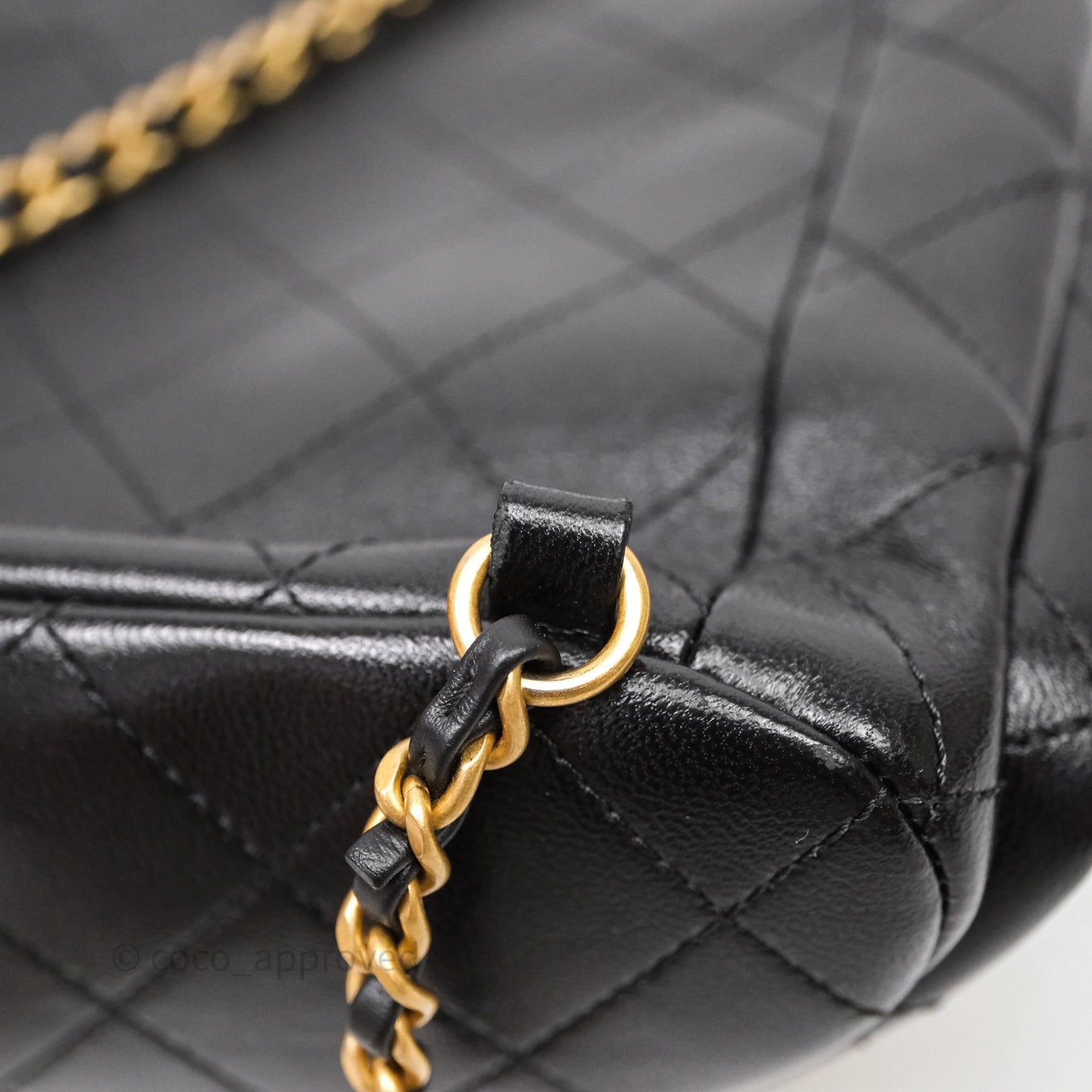 Chanel Double Pocket Black Lambskin Gold Hardware 25C