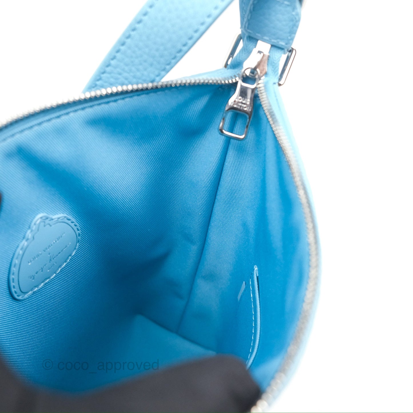 Louis Vuitton X Yayoi Kusama Hobo Cruiser Bag in Blue Taurillon Monogram
