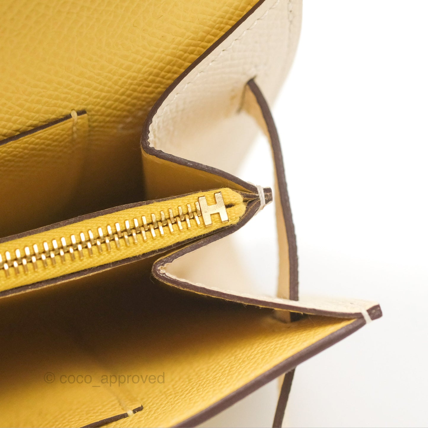 Hermès Kelly To Go Wallet Epsom Nata I2/ Jaune Poussin Gold Hardware