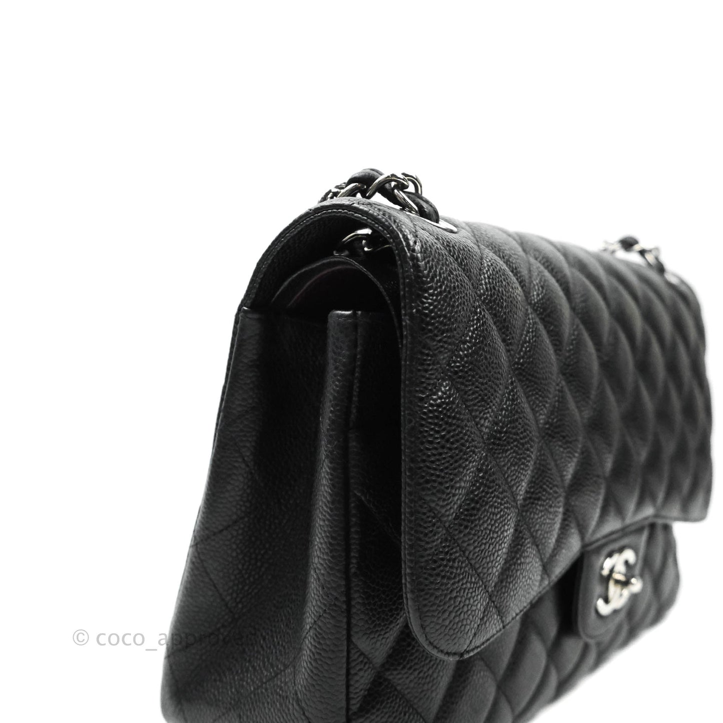 Chanel Jumbo Double Flap Black Caviar Silver Hardware⁣⁣