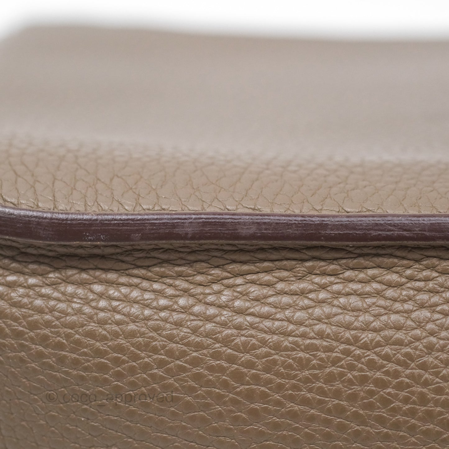 Hermès Halzan 31 Etoupe Clemence Palladium Hardware
