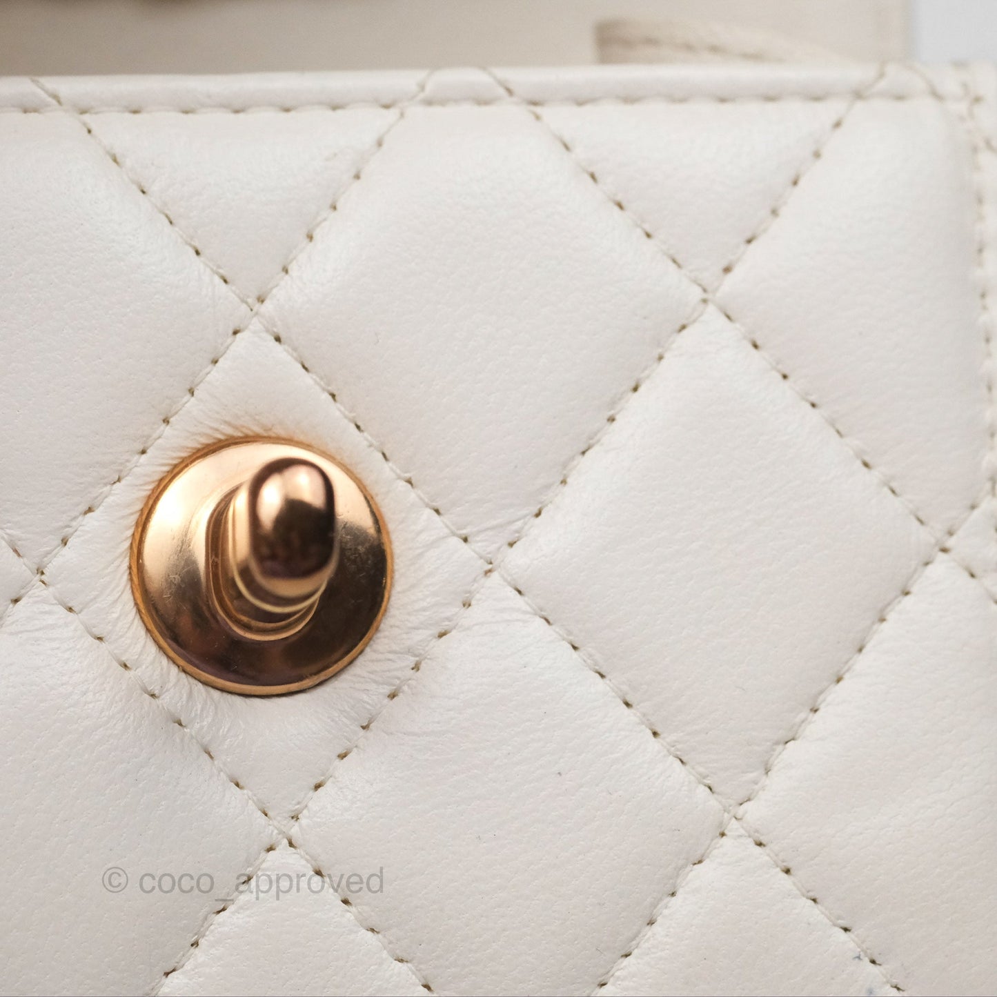 Chanel Mini Quilted Trendy CC Clutch With Chain White Lambskin Rose Gold Hardware