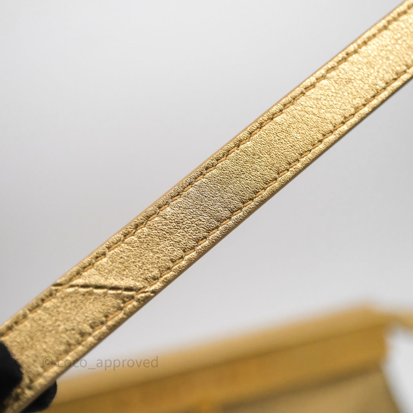 Chanel Calfskin Kiss Lock Frame Gold Bag