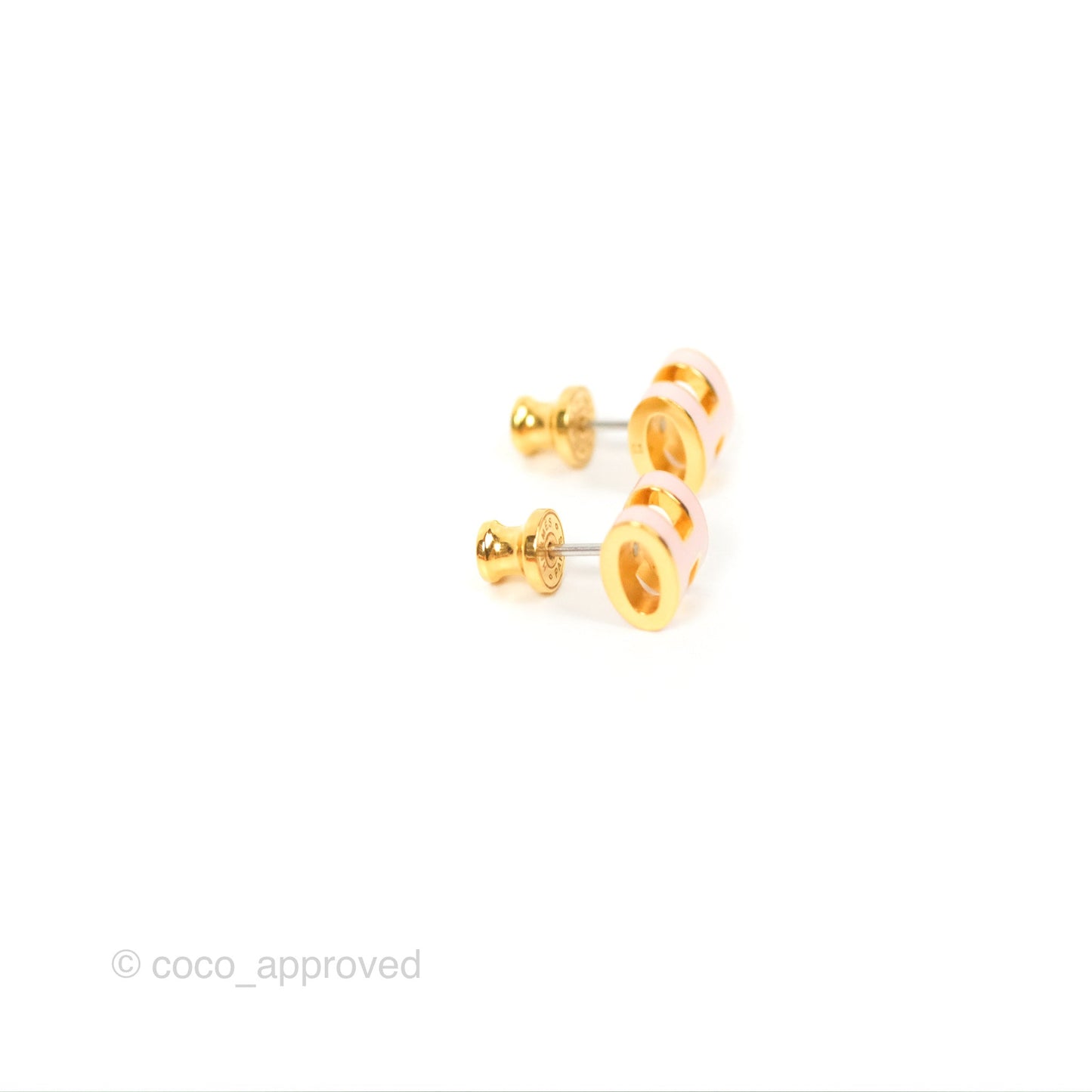 Hermès Pop H Earrings Rose Dragee Gold Hardware