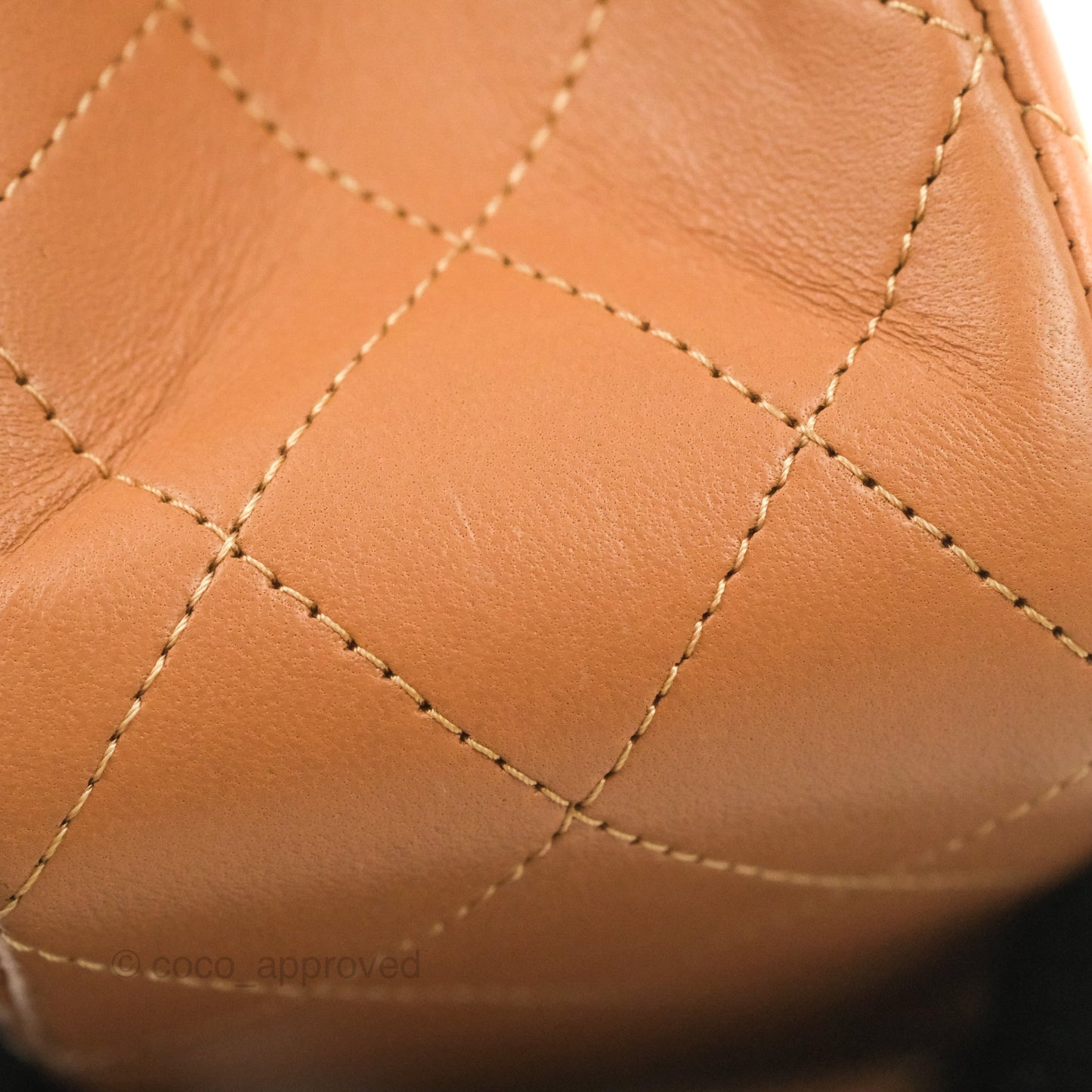 Chanel Small Classic Quilted Flap Dark Beige Caramel Lambskin Gold Hardware 21P