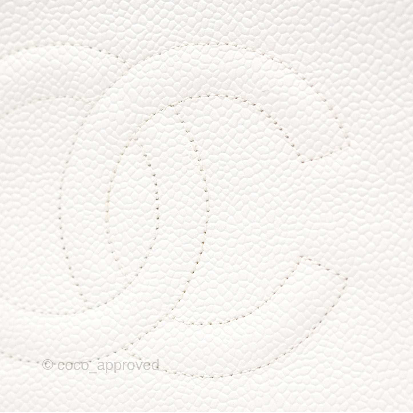 Chanel Vintage CC Clutch White Caviar Gold Hardware