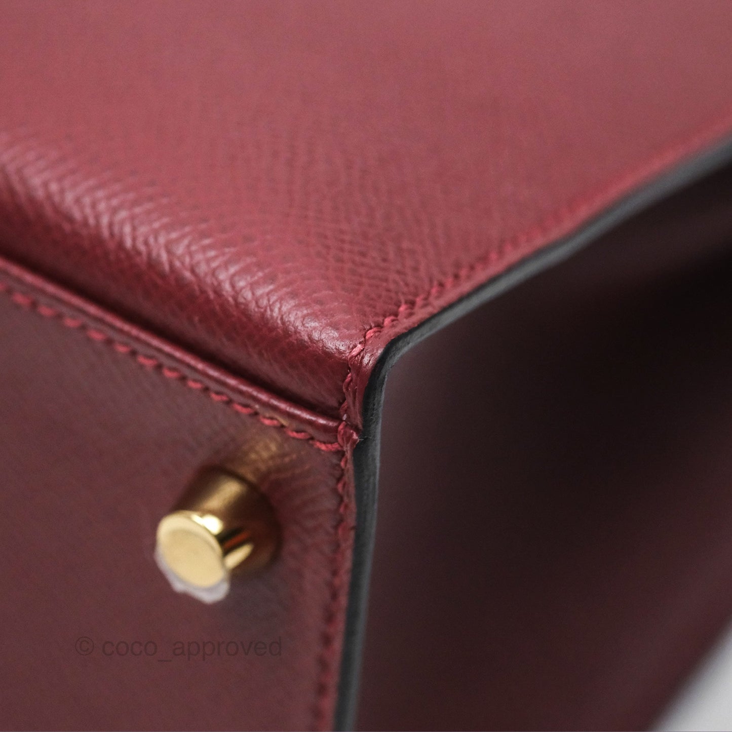 Hermès Kelly 28 Sellier Rouge Epsom Gold Hardware