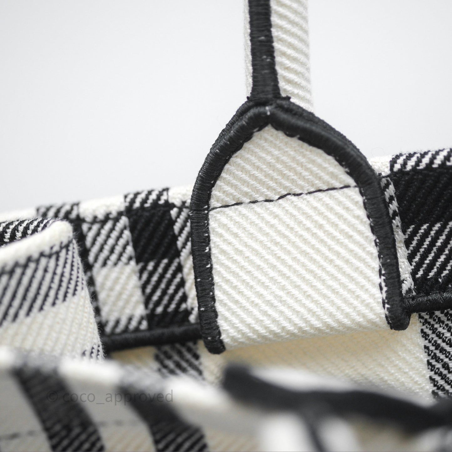 Christian Dior Large Check'n'Dior Book Tote Black/ White Canvas