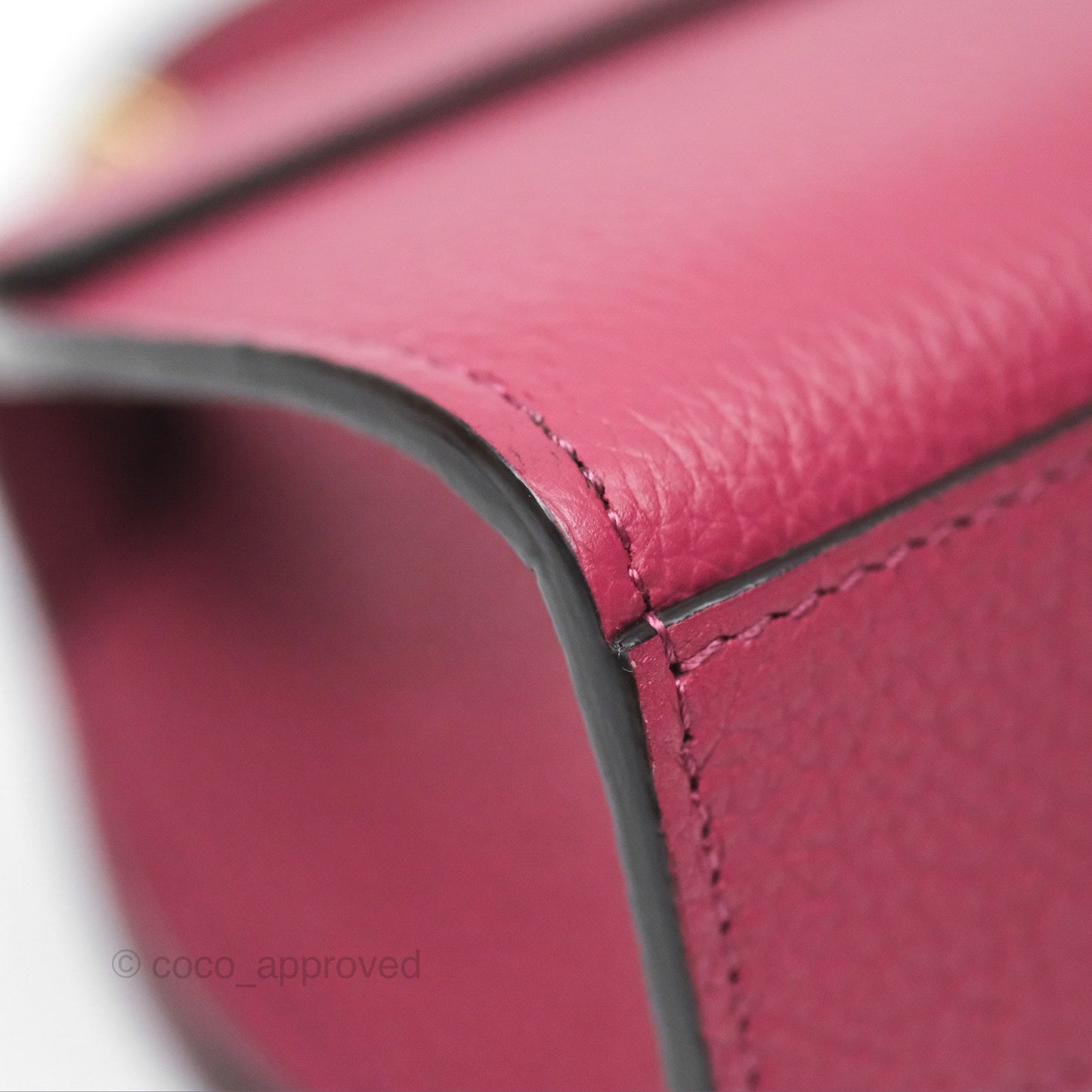 Moynat Réjane Nano Litchi Taurillon Blush Leather