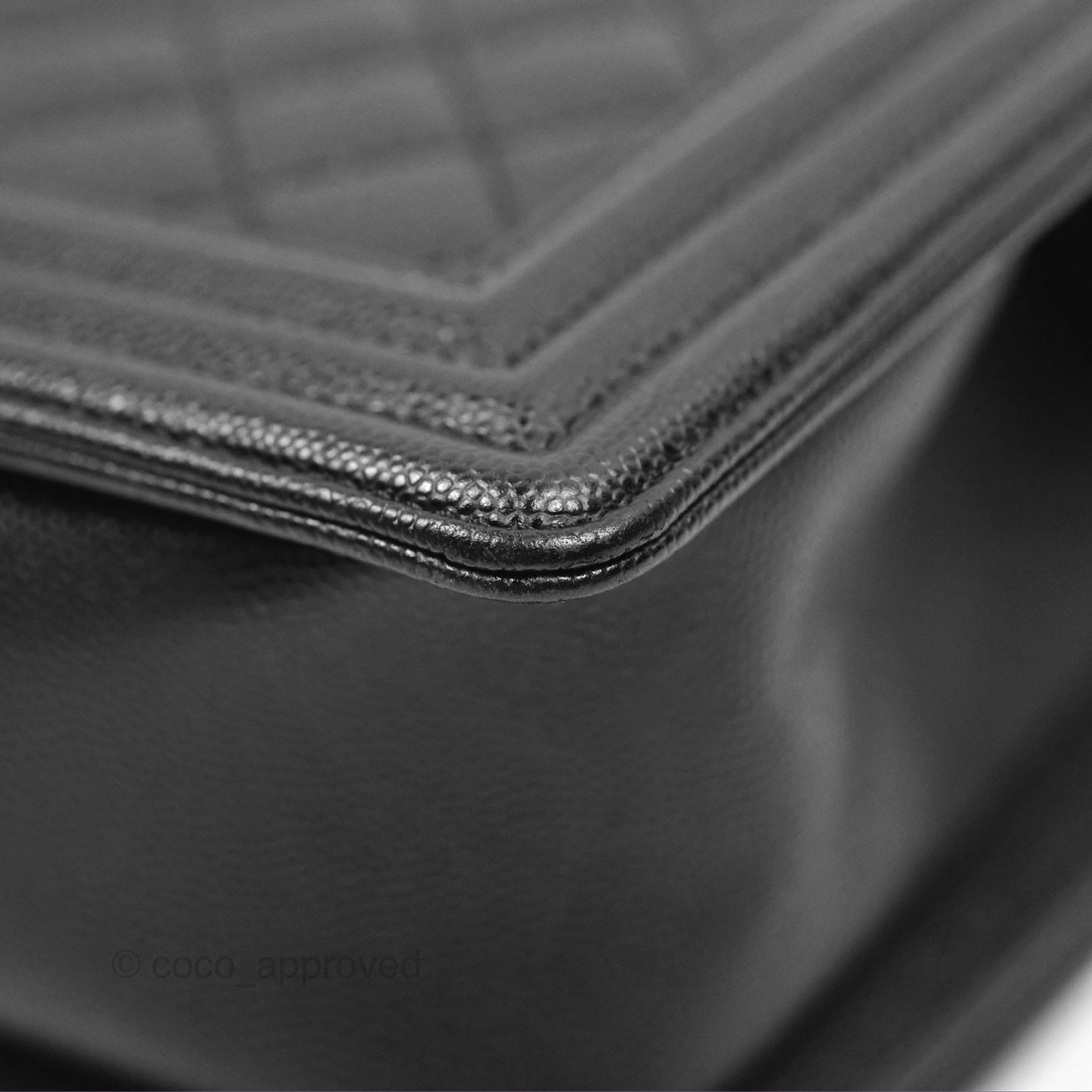 Chanel Quilted Medium Boy Black Caviar Ruthenium Hardware