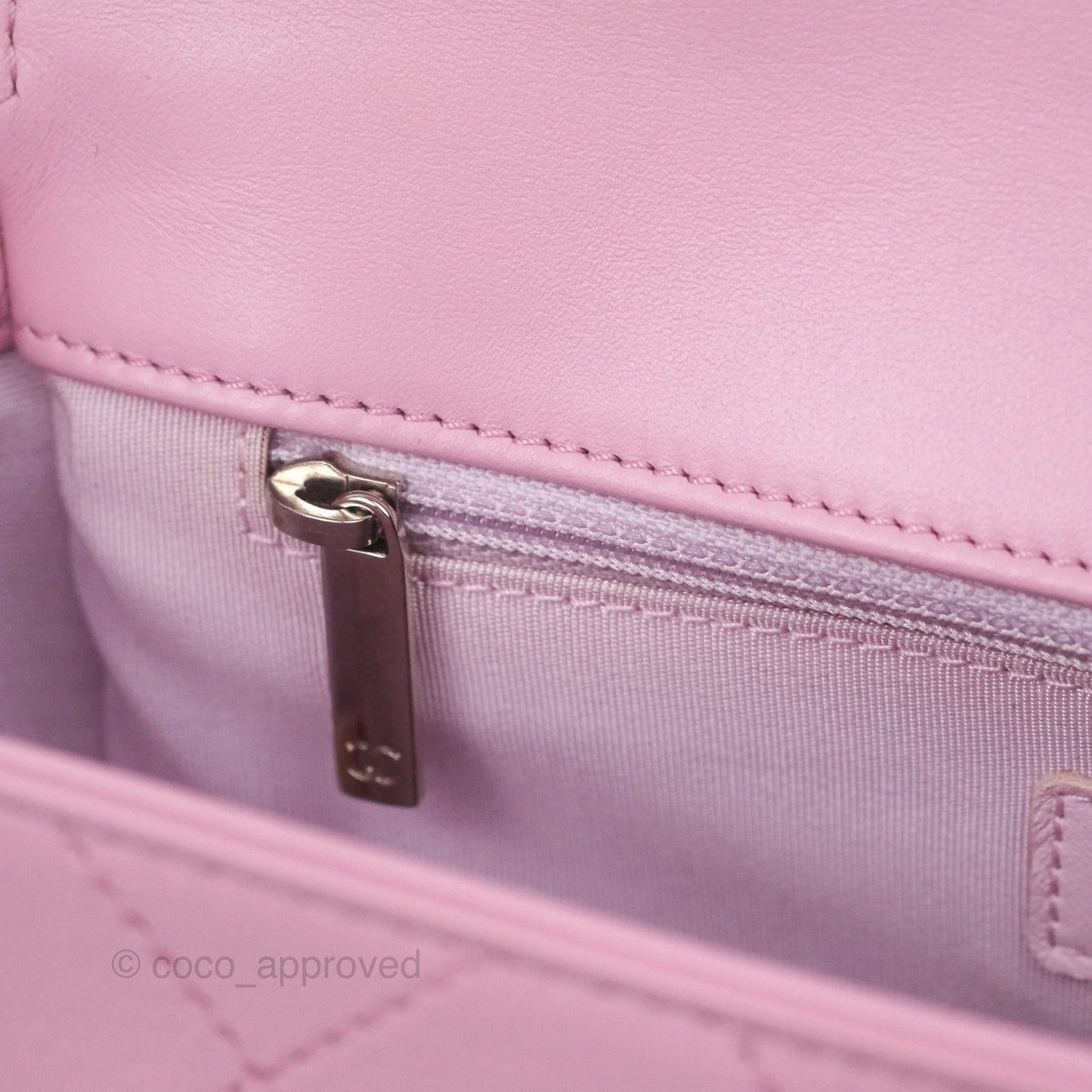 Chanel Stitched Ring My Bag Flap Crossbody Pink Calfskin Silver Hardware