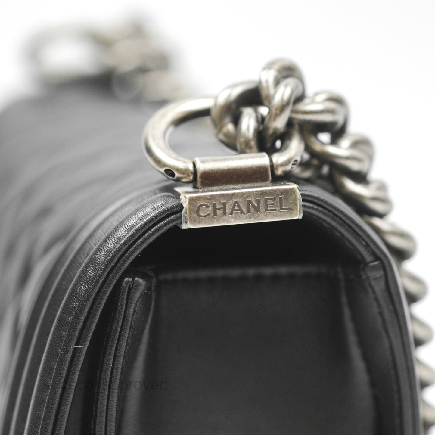 Chanel Small Boy Quilted Black Calfskin Ruthenium Hardware