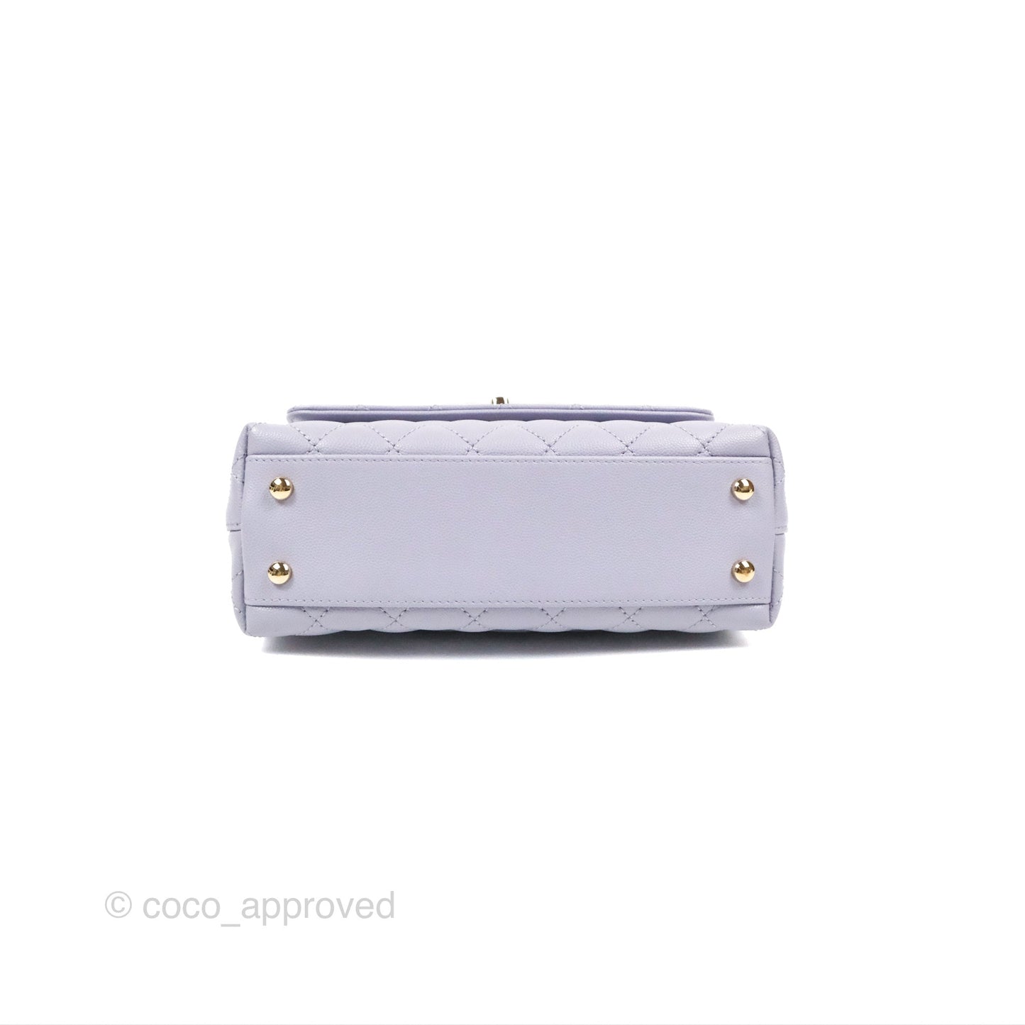 Chanel Small Coco Handle Quilted Lilac Caviar Gold Hardware