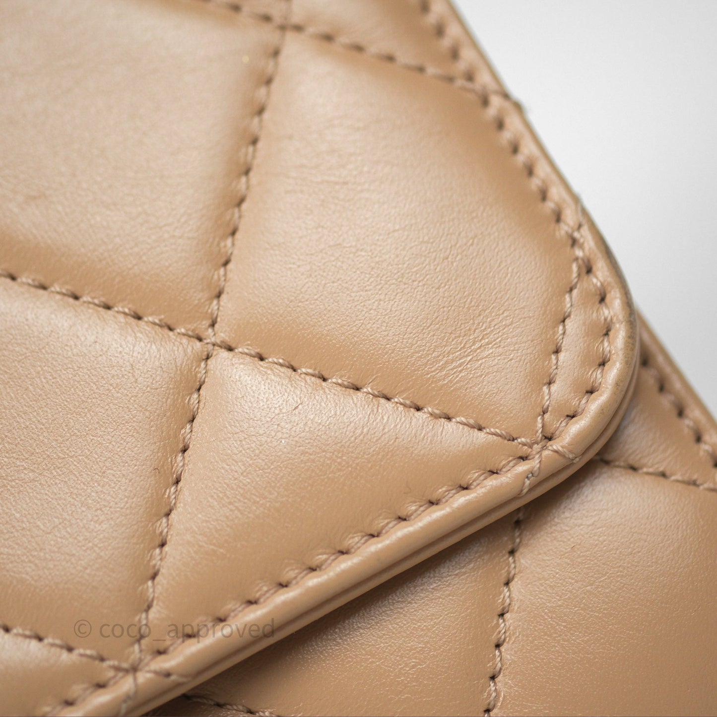 Chanel Quilted Mini Perfect Fit Adjustable Beige Calfskin Gold Hardware