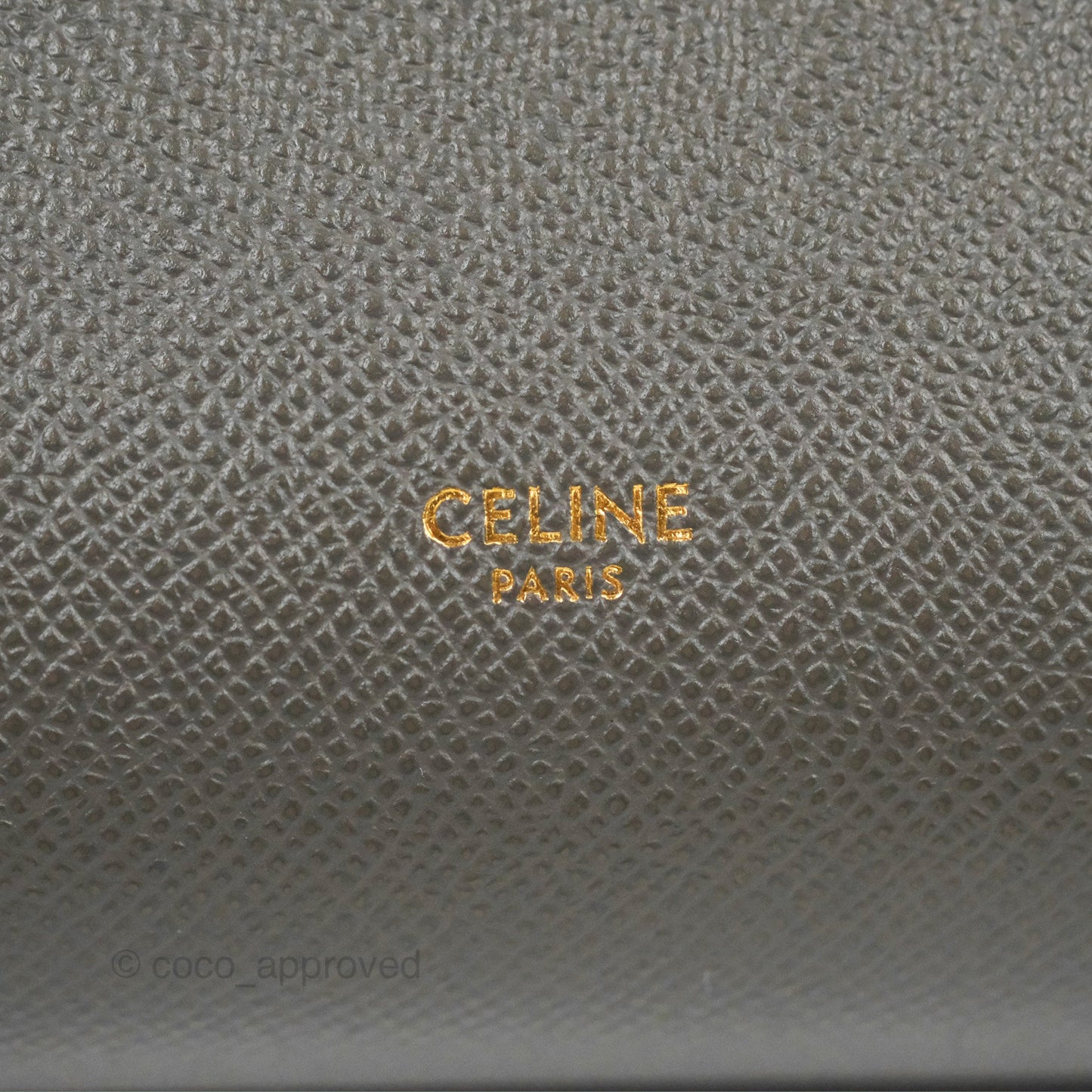 Celine Micro Belt Bag Grey Grained Calfskin Gold Hardware