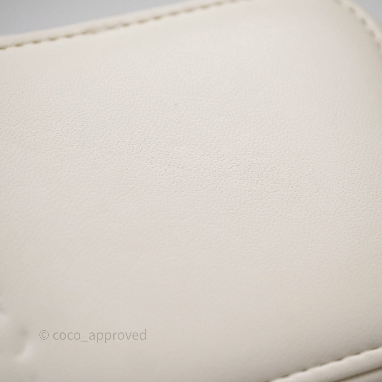 Chanel Quilted Pearl Crush Mini Vanity With Chain Ivory White Lambskin Aged Gold Hardware