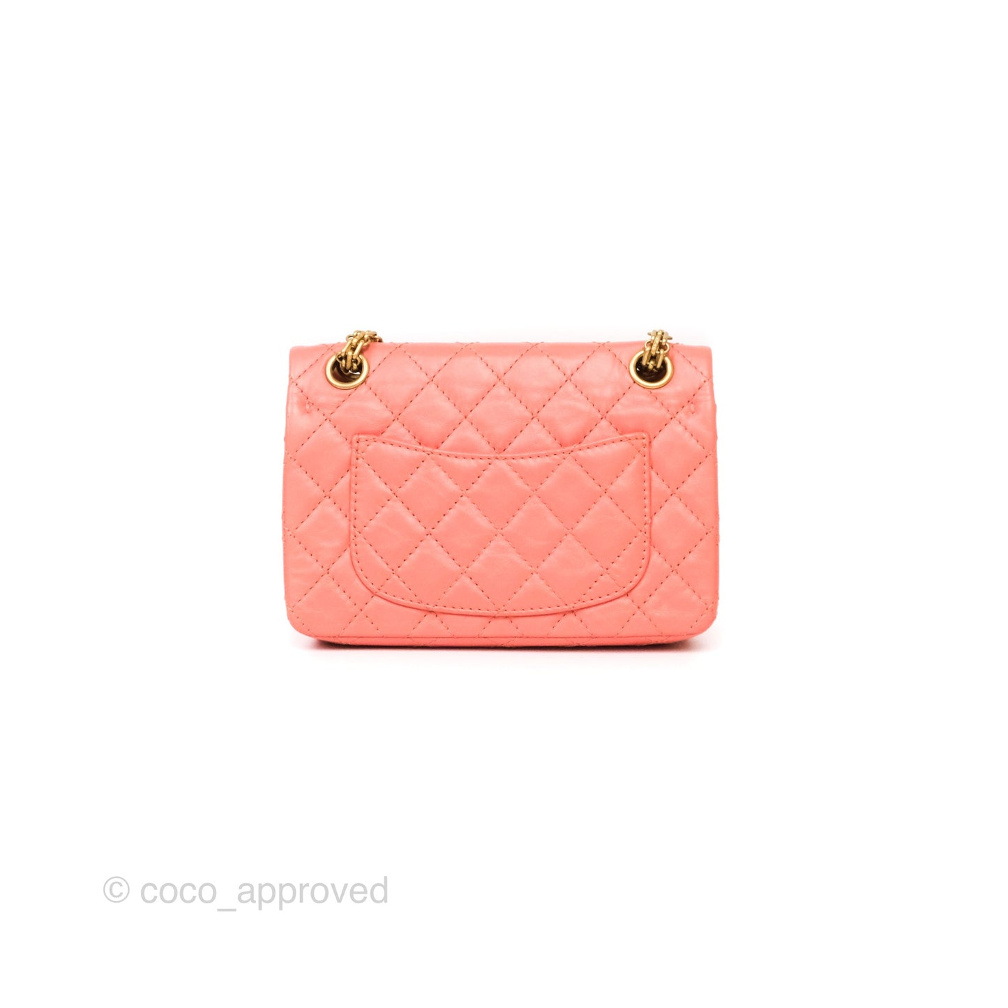 Chanel Mini Reissue 224 Pink Aged Calfskin Aged Gold Hardware