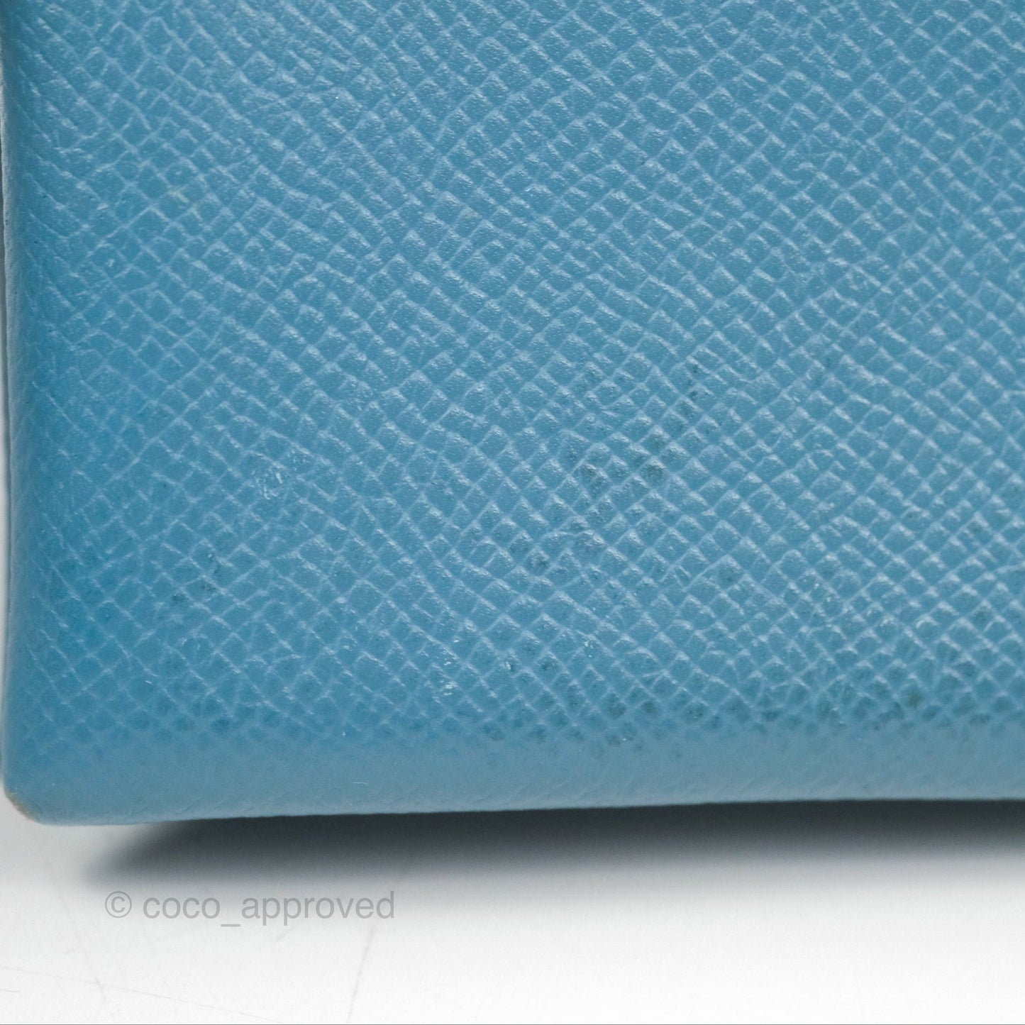 Hermès Calvi Card Holder Blue Epsom