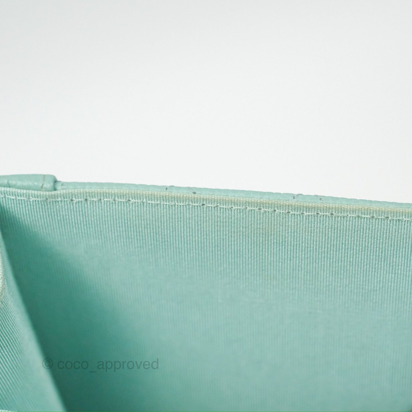 Chanel Quilted North South Boy Flap Tiffany Green Caviar Gold Hardware