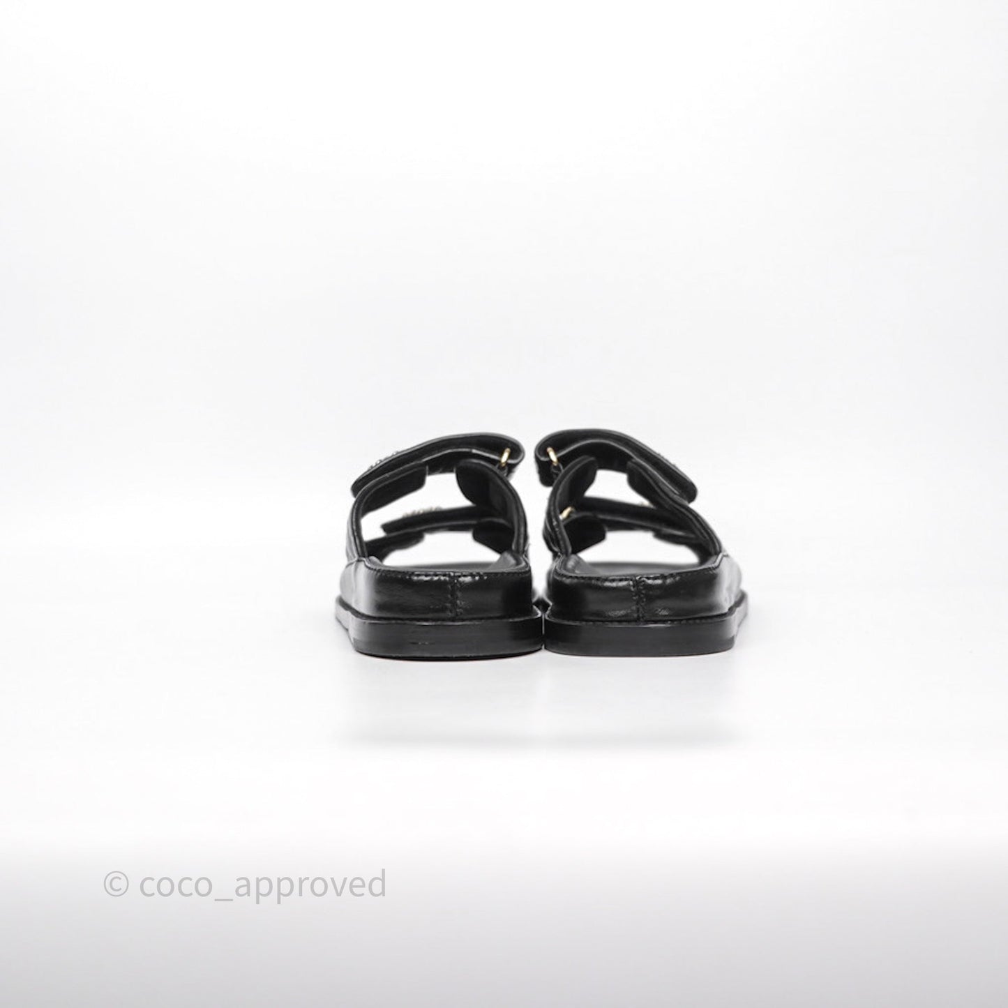 Chanel CC Black Sandals Size 36.5