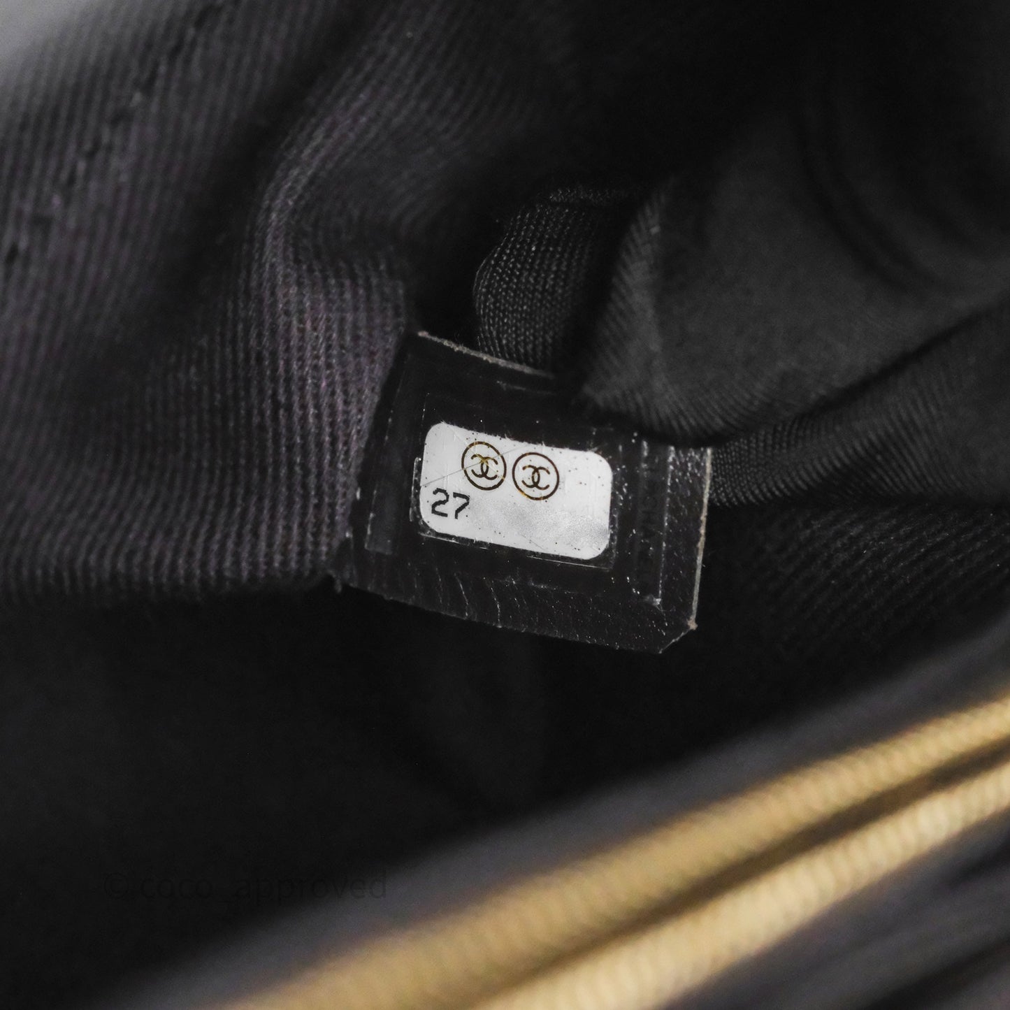 Chanel Medium Coco Handle Chevron Dark Grey Caviar Aged Gold Hardware