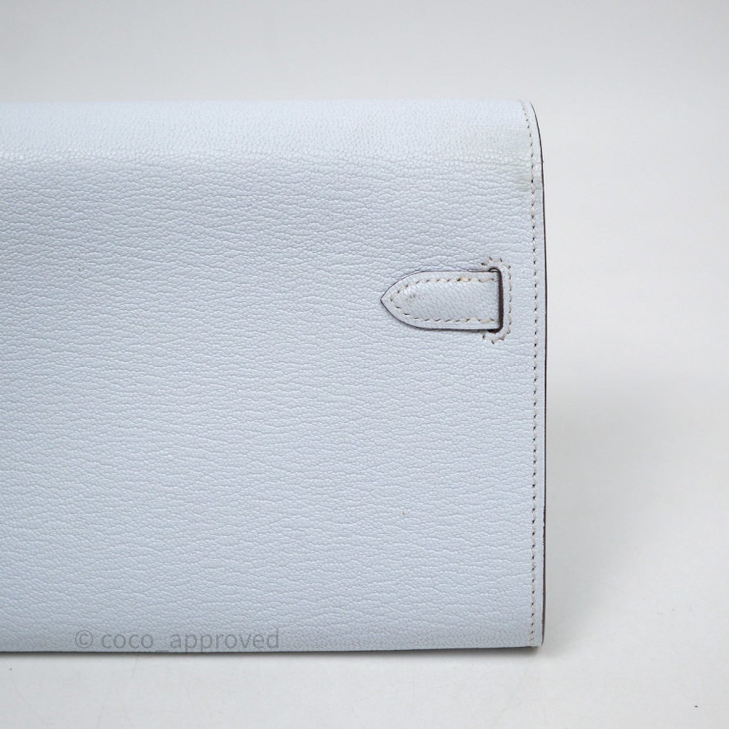 Hermès Kelly To Go Bleu Brume T0 Chèvre Mysore Palladium Hardware