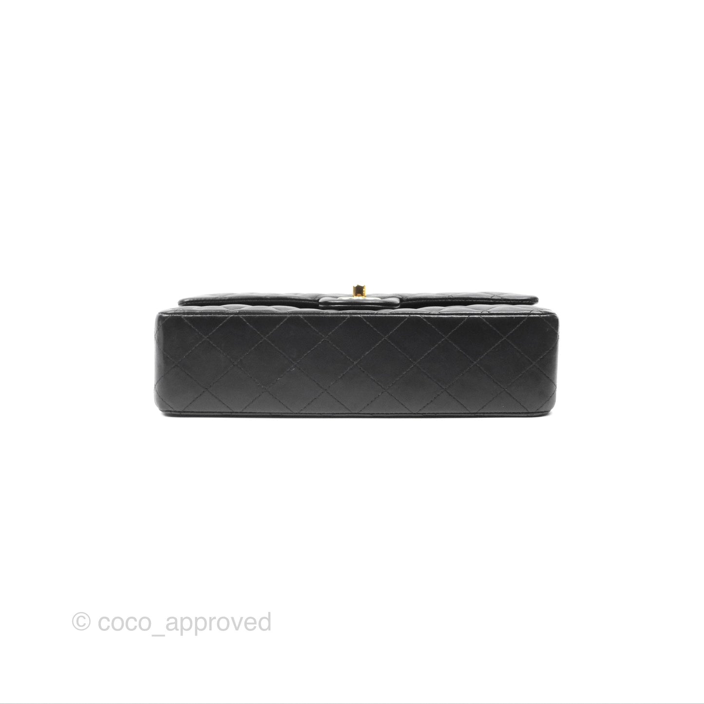 Chanel Classic M/L Medium Flap Quilted Black Lambskin Gold Hardware