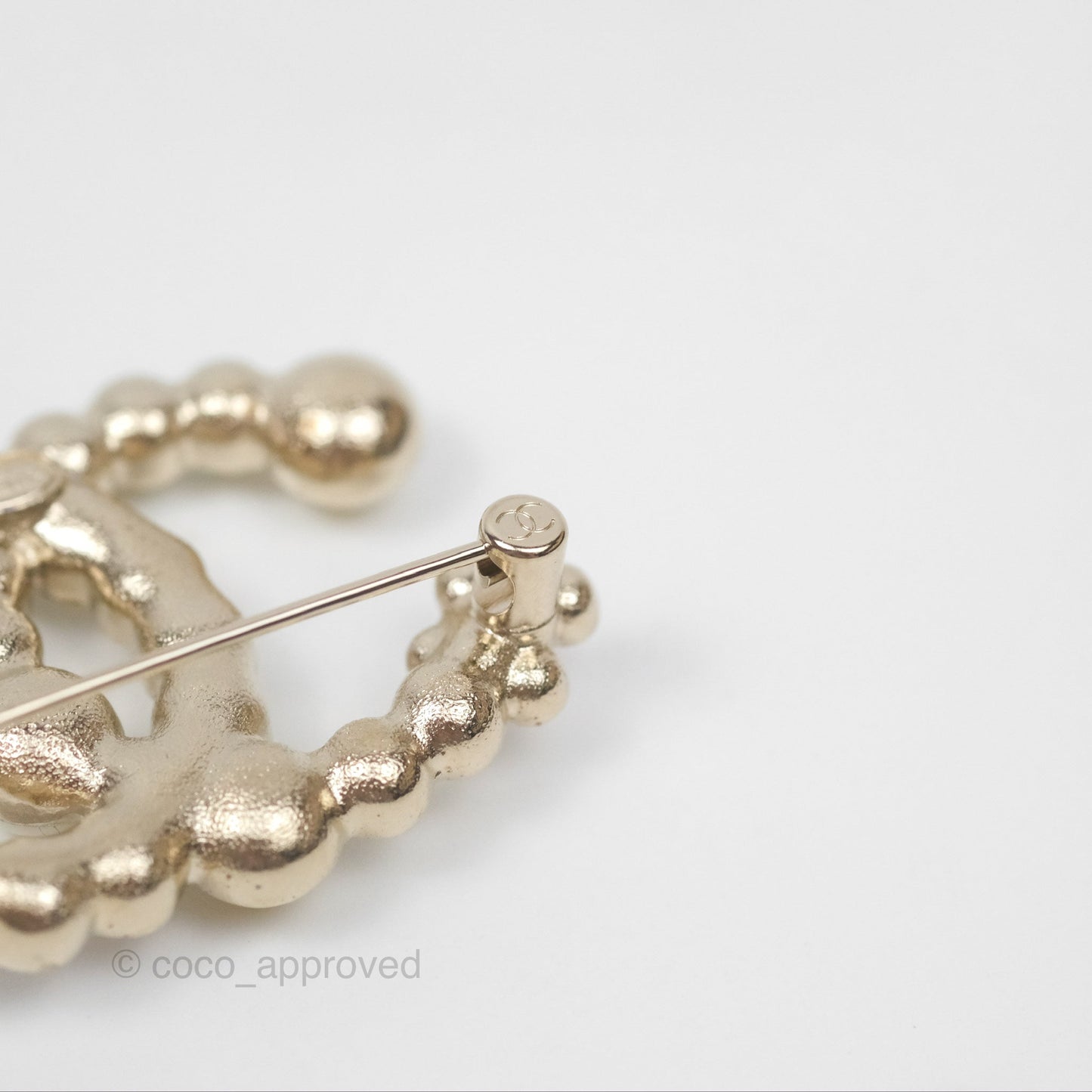 Chanel CC Resin Crystal Brooch Gold Tone 23A
