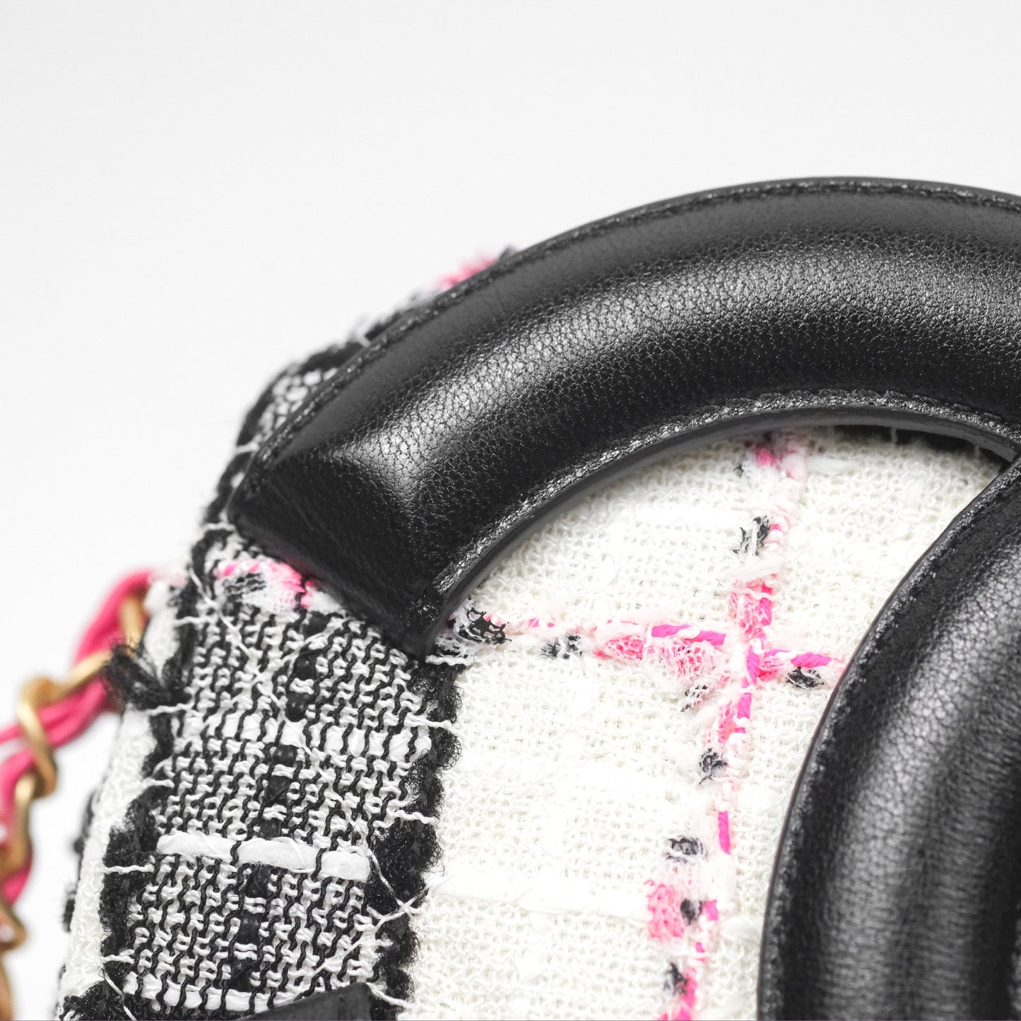 Chanel Coco Midnight Camera Case Black White Pink Tweed 20S