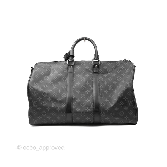 Louis Vuitton Keepall Bandoulière 45 Duffle Bag Monogram Eclipse Canvas