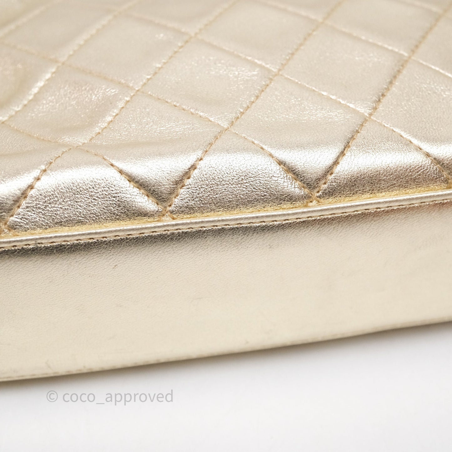 Chanel Vintage Camera Bag Gold Lambskin Gold Hardware