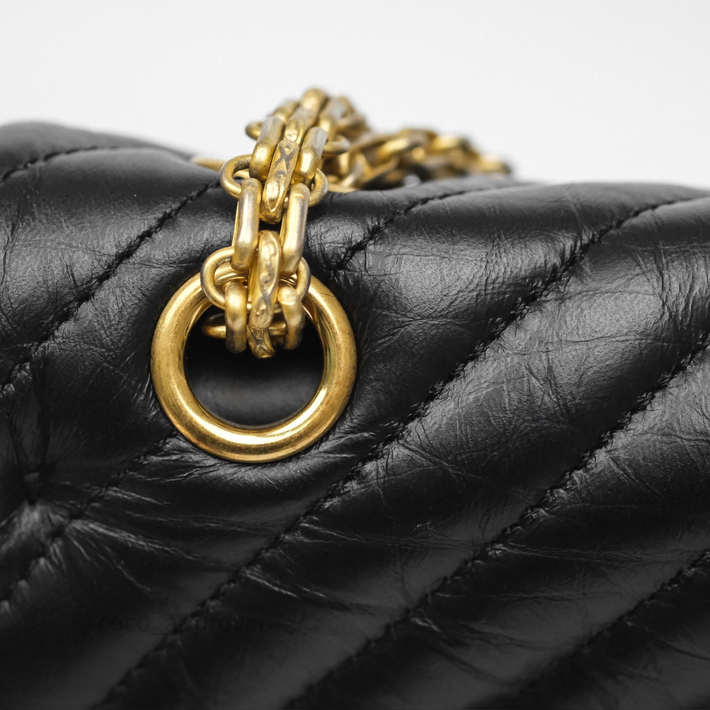 Chanel Reissue 226 Chevron Black Aged Calfskin Aged Gold Hardware
